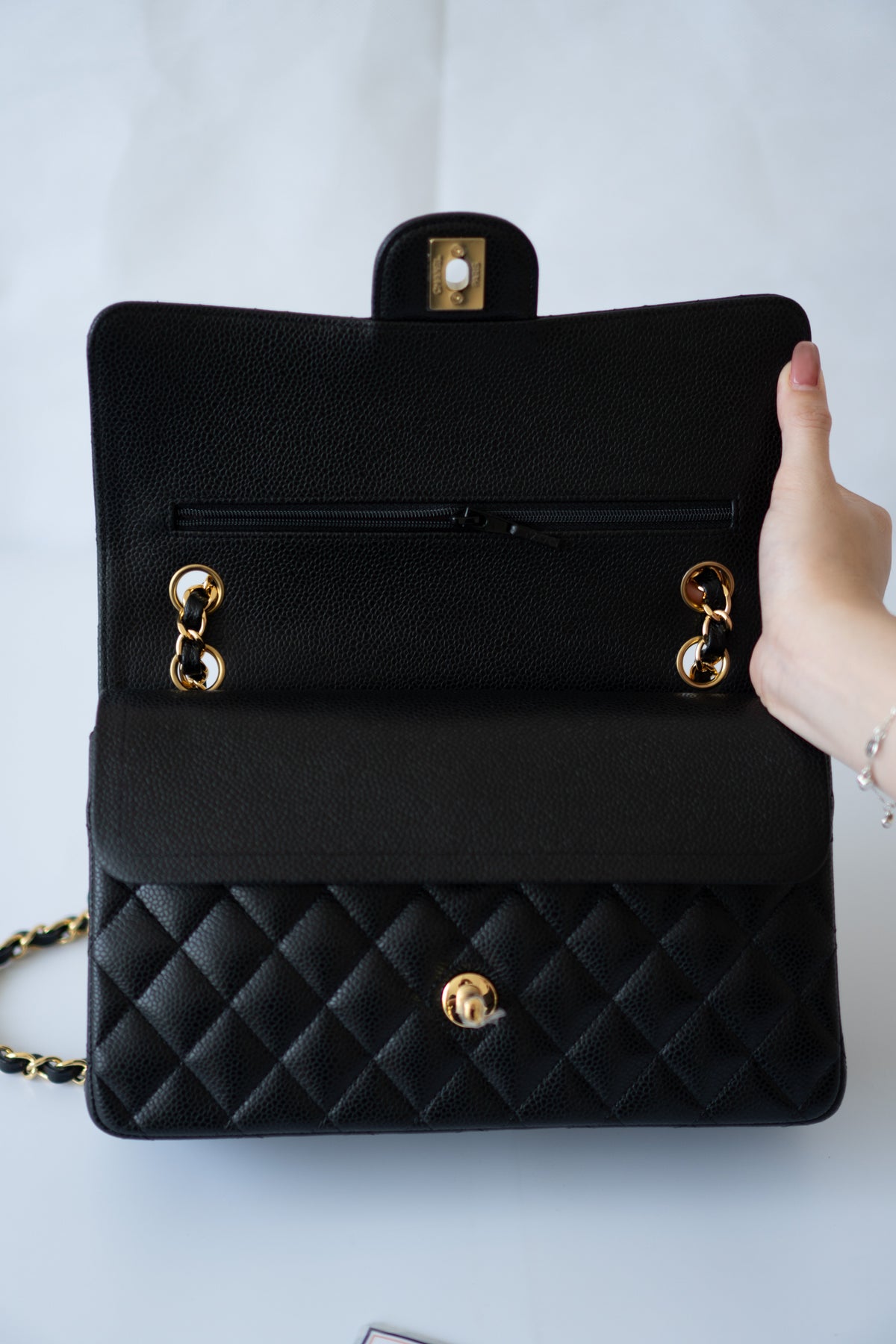 Classic Flap Bag – Medium Black Caviar with Gold Hardware