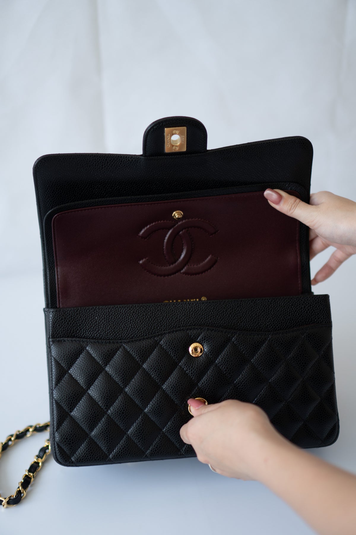 Classic Flap Bag – Medium Black Caviar with Gold Hardware