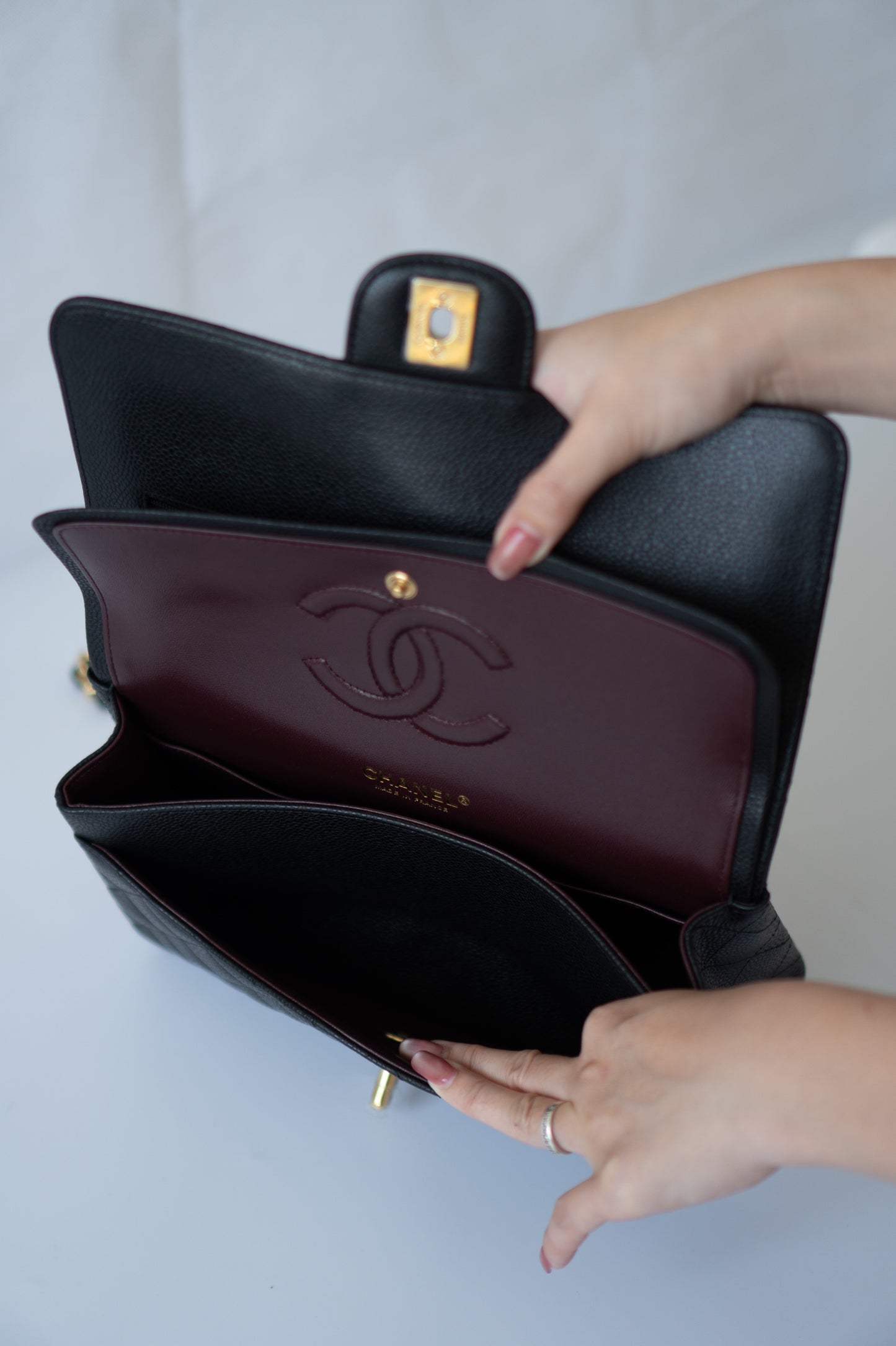 Classic Flap Bag – Medium Black Caviar with Gold Hardware