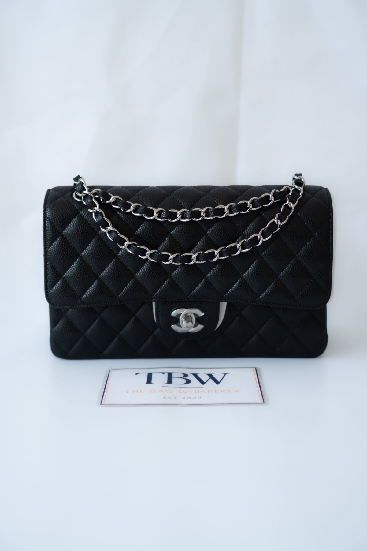 Classic Flap Bag – Medium Black Caviar with Silver Hardware
