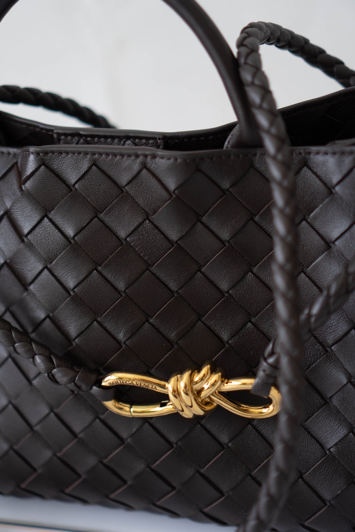 Andiamo Medium Bag – Dark Brown Intrecciato Nappa Leather