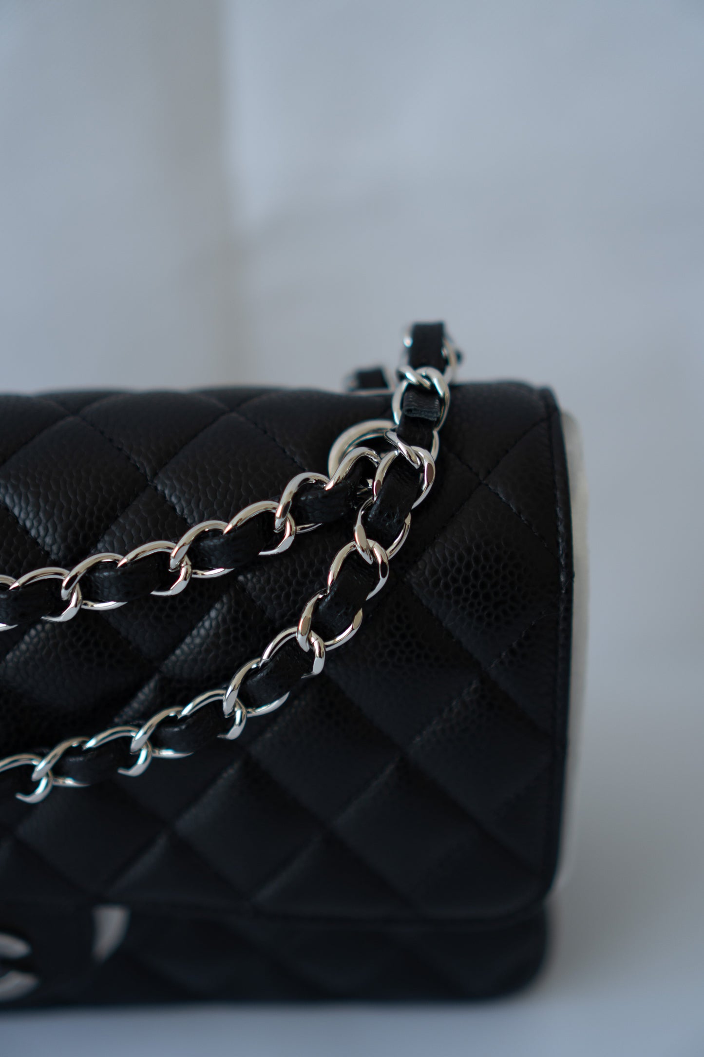 Classic Flap Bag – Medium Black Caviar with Silver Hardware