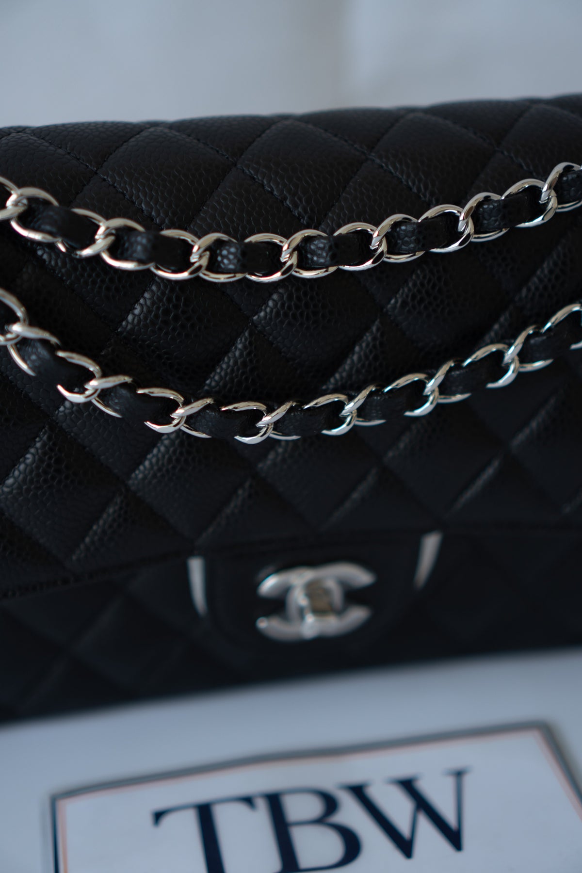 Classic Flap Bag – Medium Black Caviar with Silver Hardware
