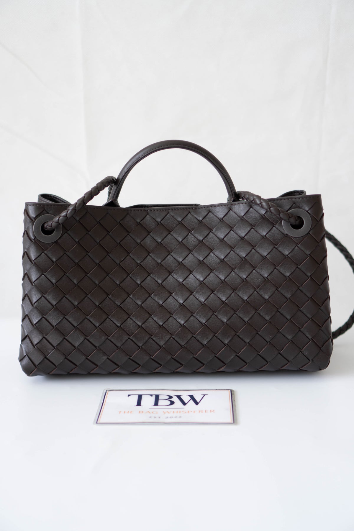 Andiamo Medium Bag – Dark Brown Intrecciato Nappa Leather