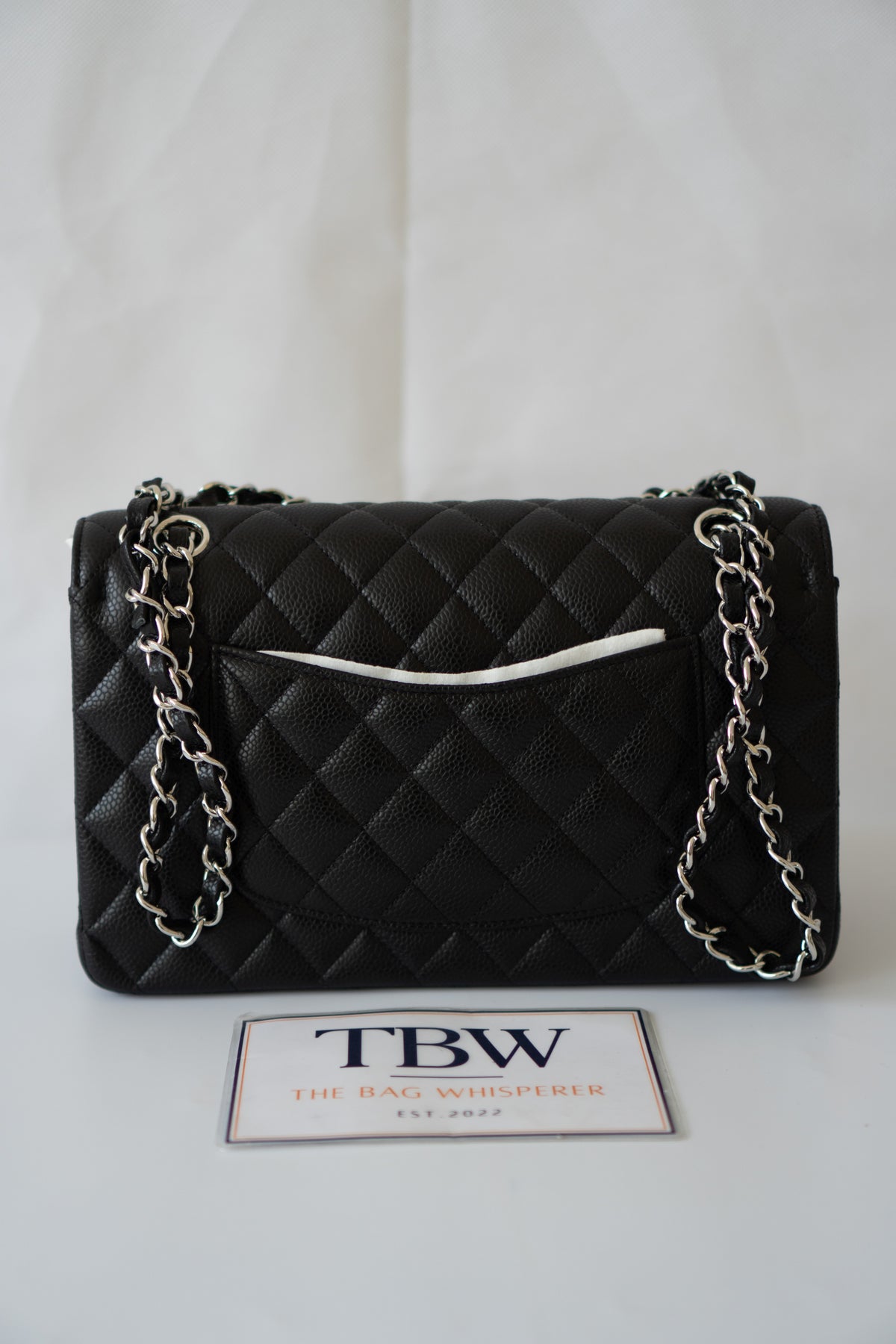 Classic Flap Bag – Medium Black Caviar with Silver Hardware