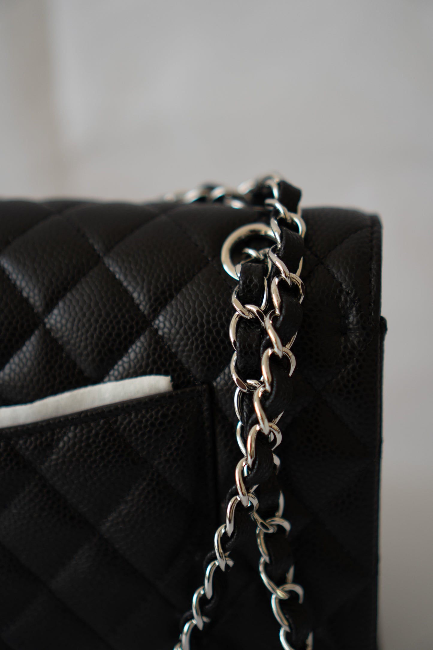 Classic Flap Bag – Medium Black Caviar with Silver Hardware