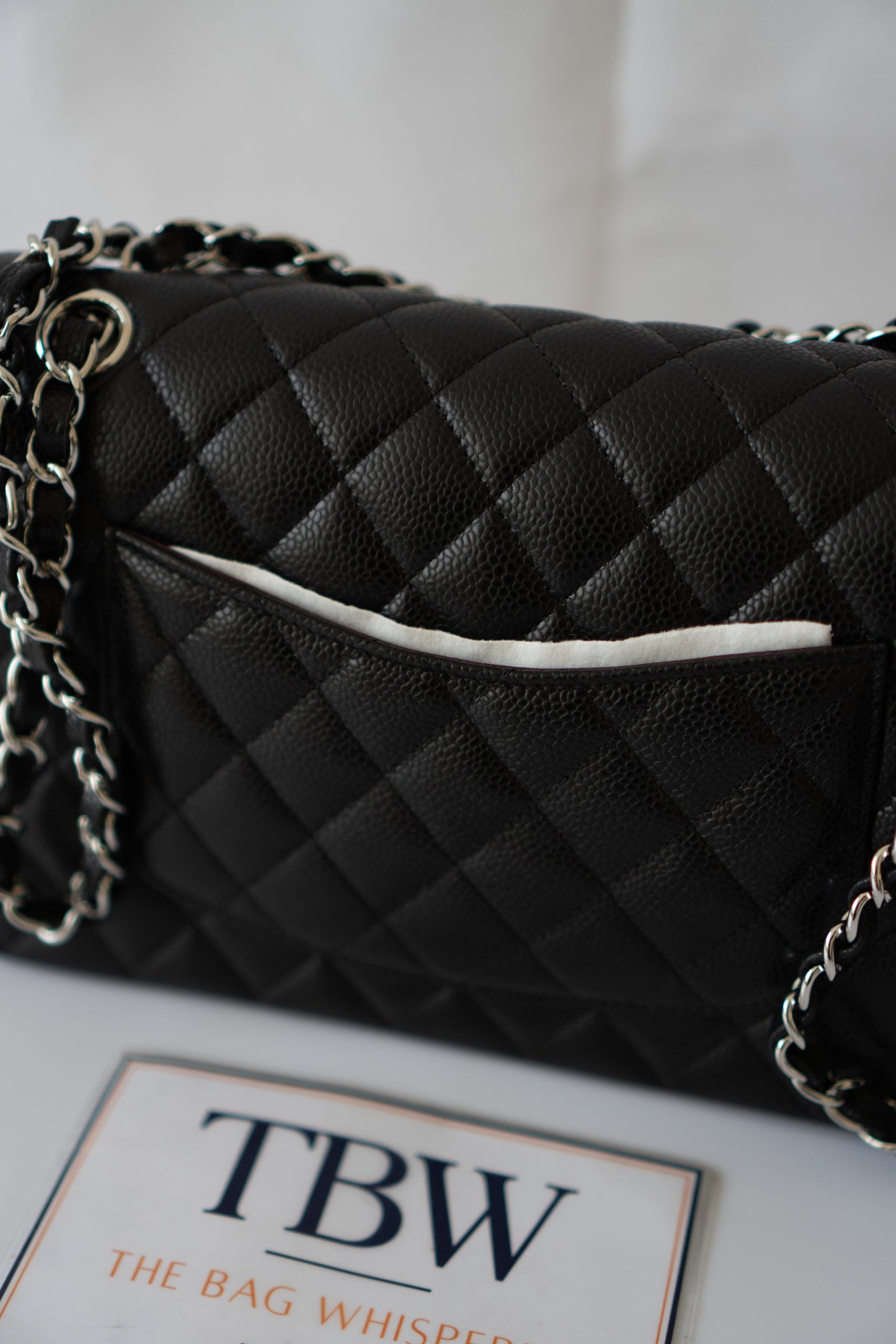 Classic Flap Bag – Medium Black Caviar with Silver Hardware