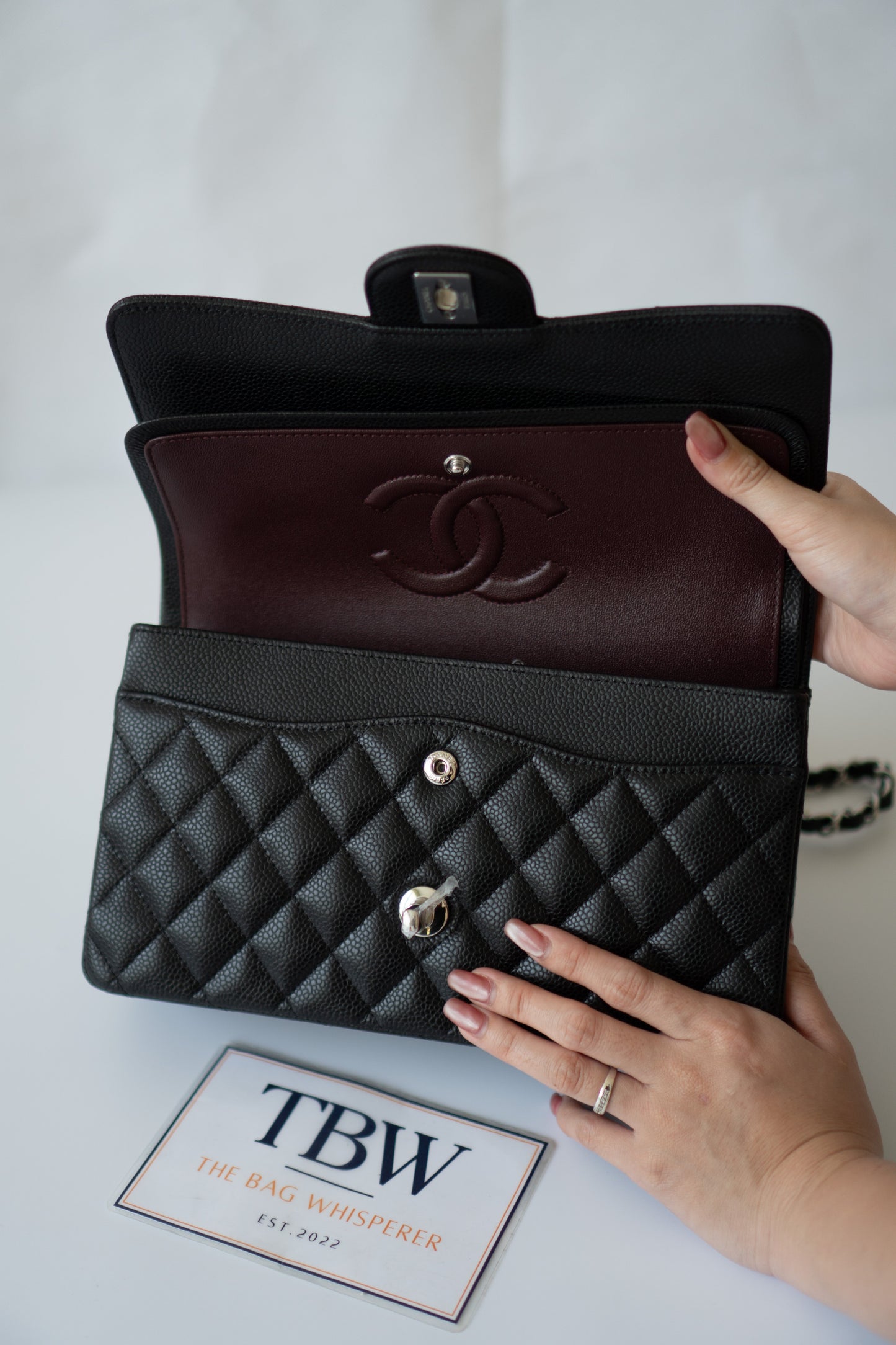 Classic Flap Bag – Medium Black Caviar with Silver Hardware