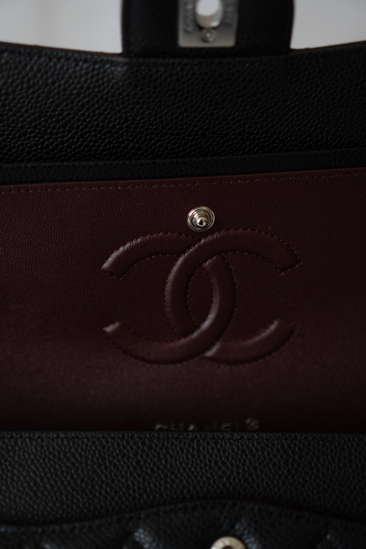 Classic Flap Bag – Medium Black Caviar with Silver Hardware