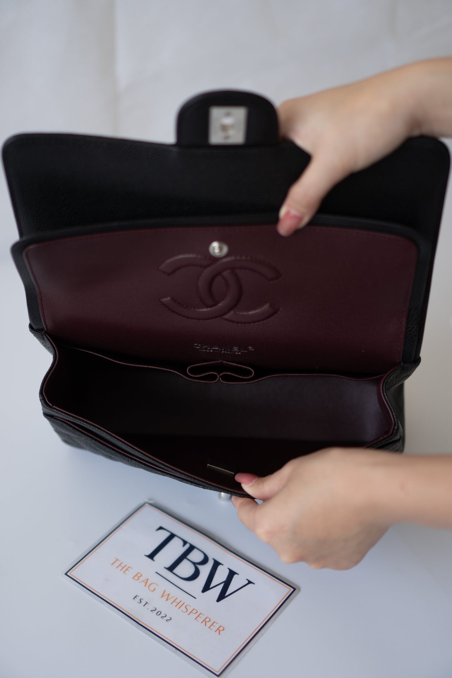 Classic Flap Bag – Medium Black Caviar with Silver Hardware