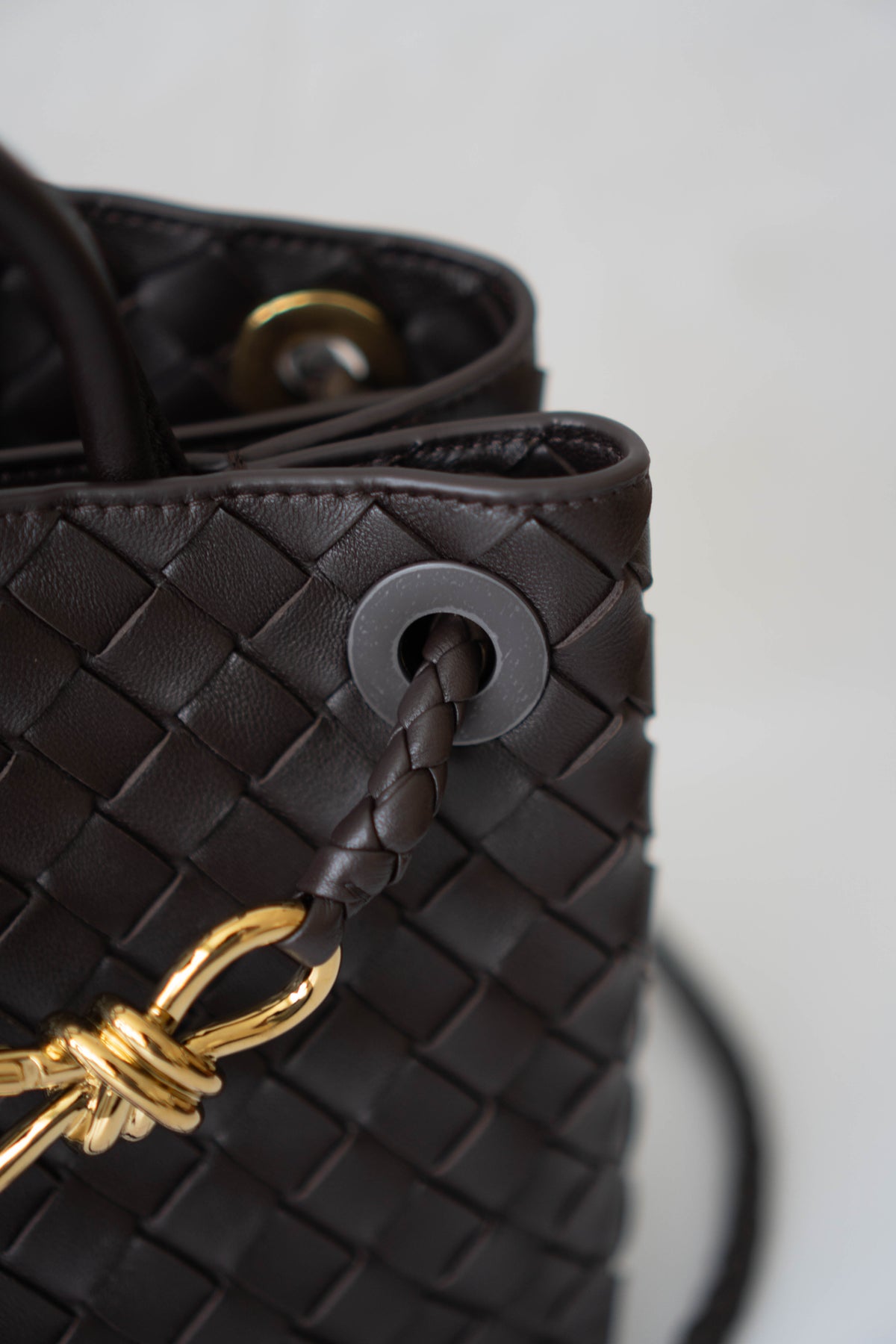 Andiamo Small Bag – Dark Brown Intrecciato Nappa Leather