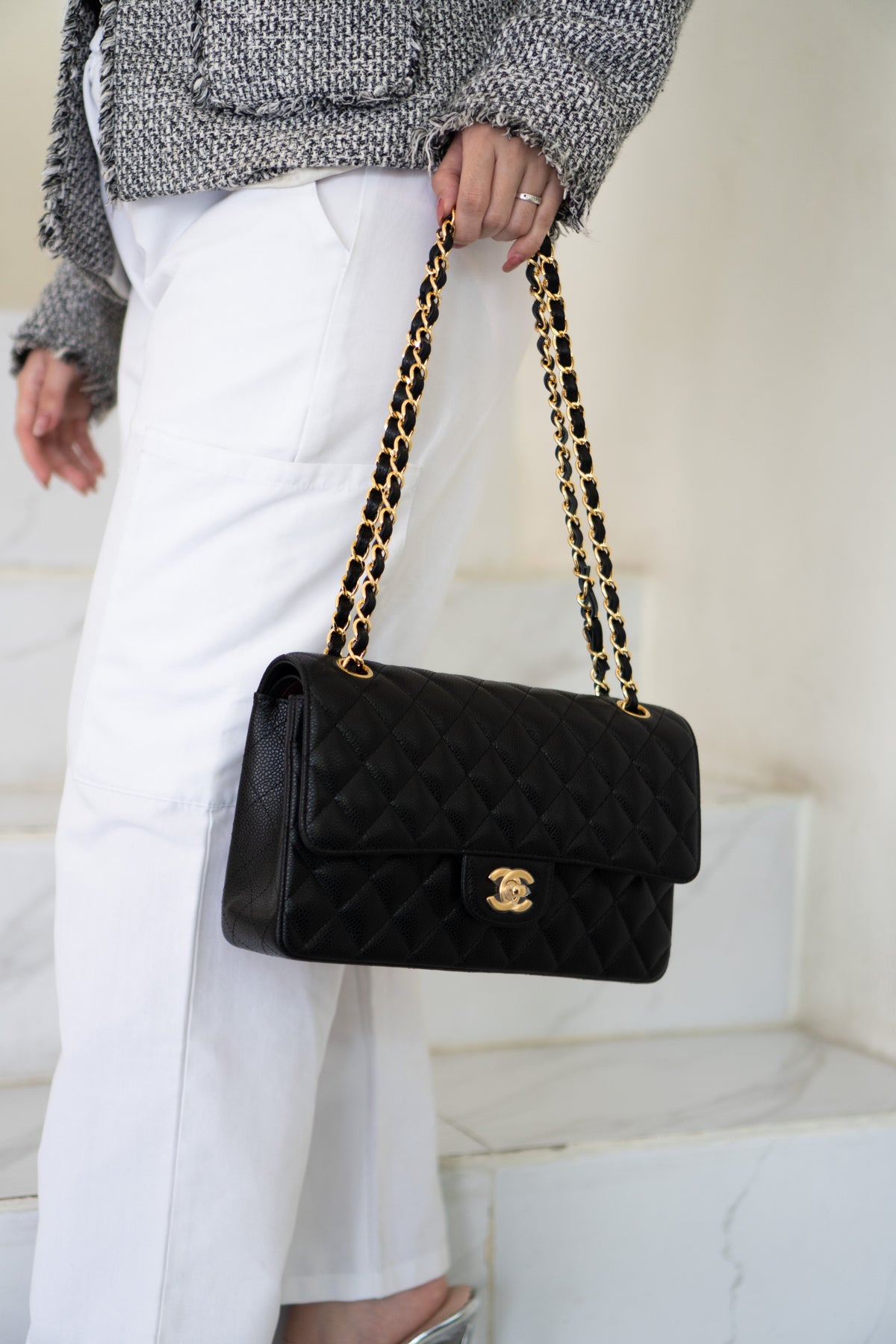 Classic Flap Bag – Medium Black Caviar with Gold Hardware