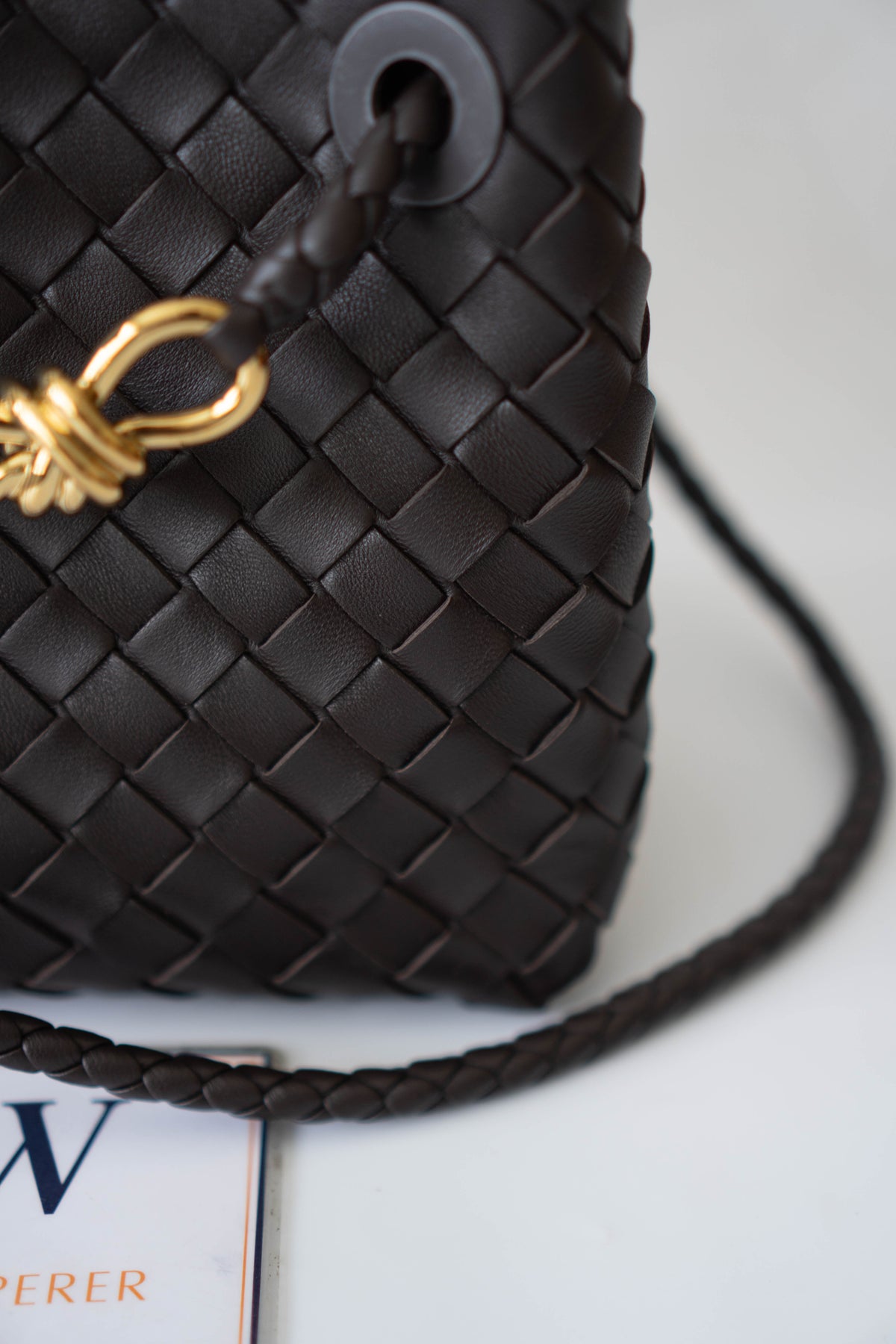 Andiamo Small Bag – Dark Brown Intrecciato Nappa Leather