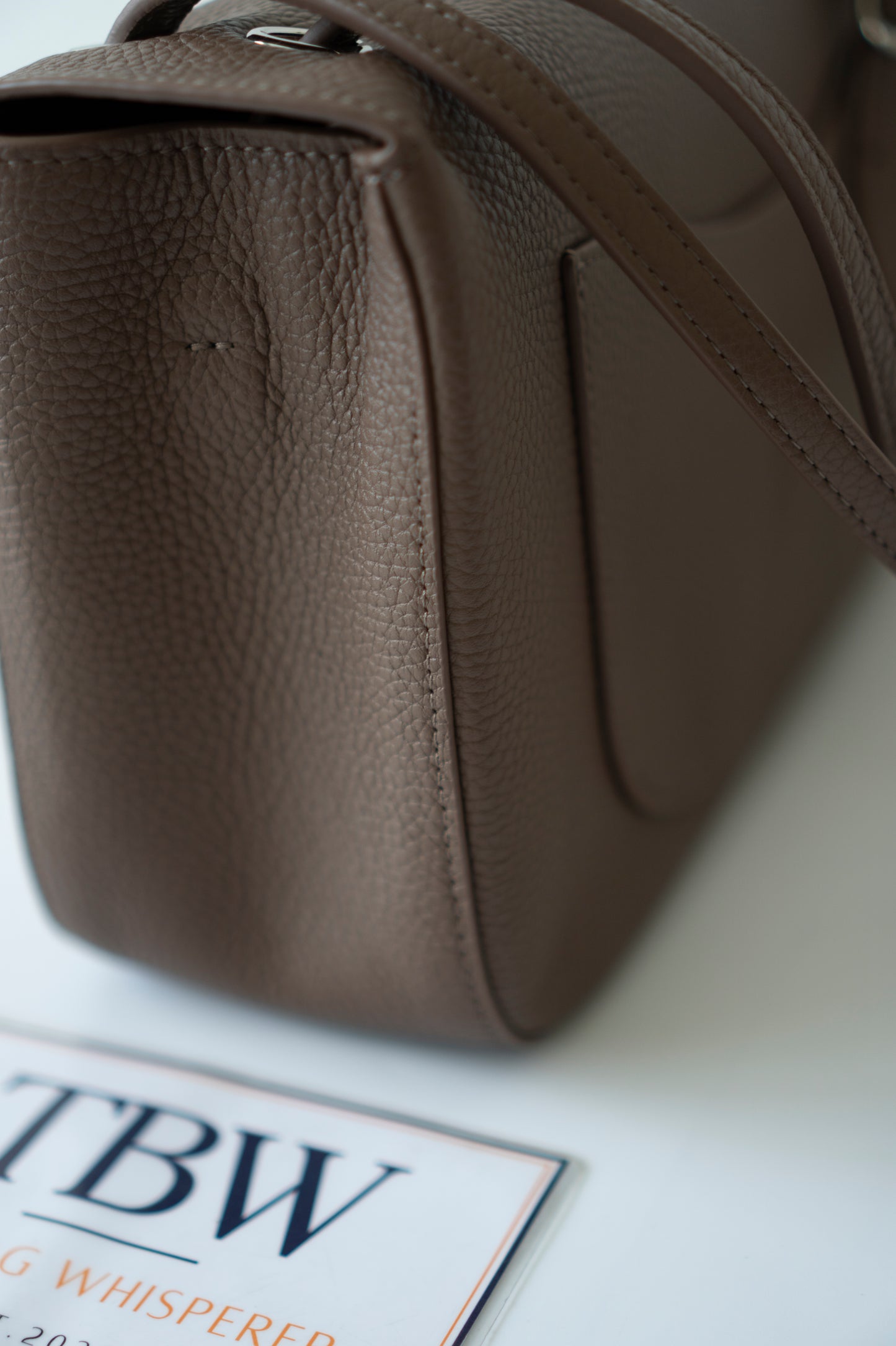 26S Souplissimo Jumbo Flap – Taupe Grained Calfskin with Silver Hardware