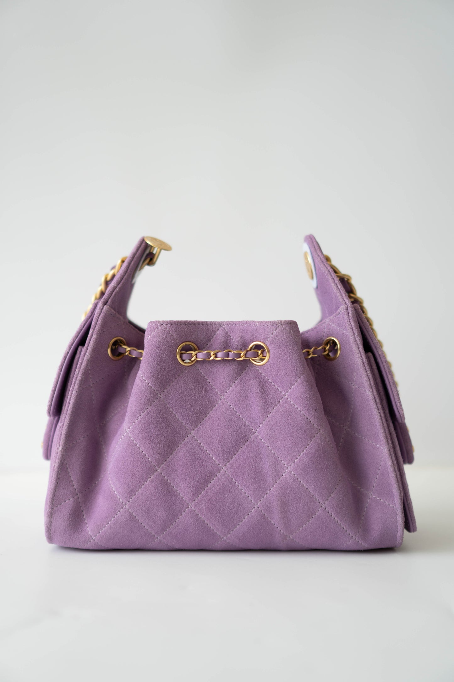 C25 in Mini Purple Suede Calfskin with Gold Hardware
