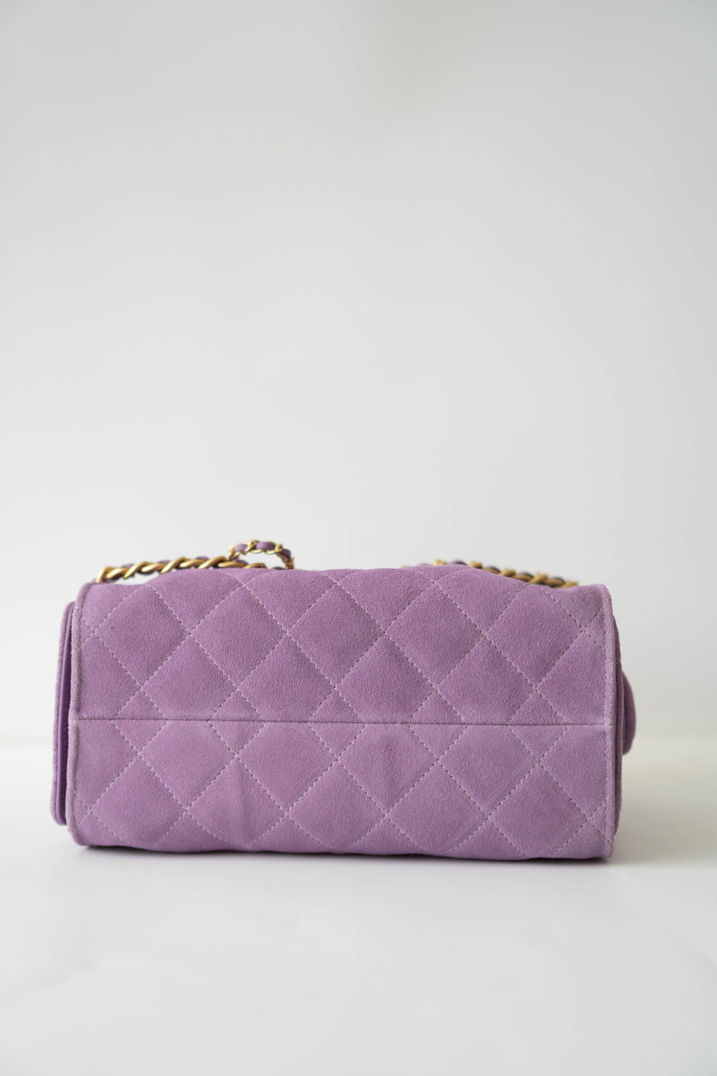 C25 in Mini Purple Suede Calfskin with Gold Hardware