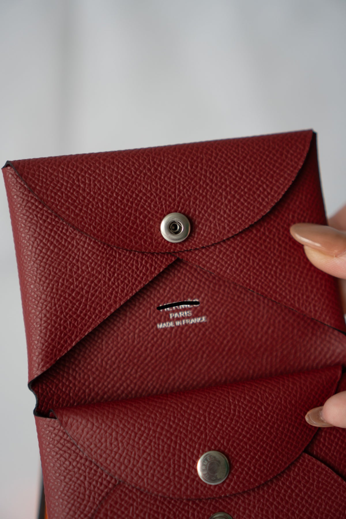 Calvi Duo Wallet – Rouge H Epsom with Palladium Hardware