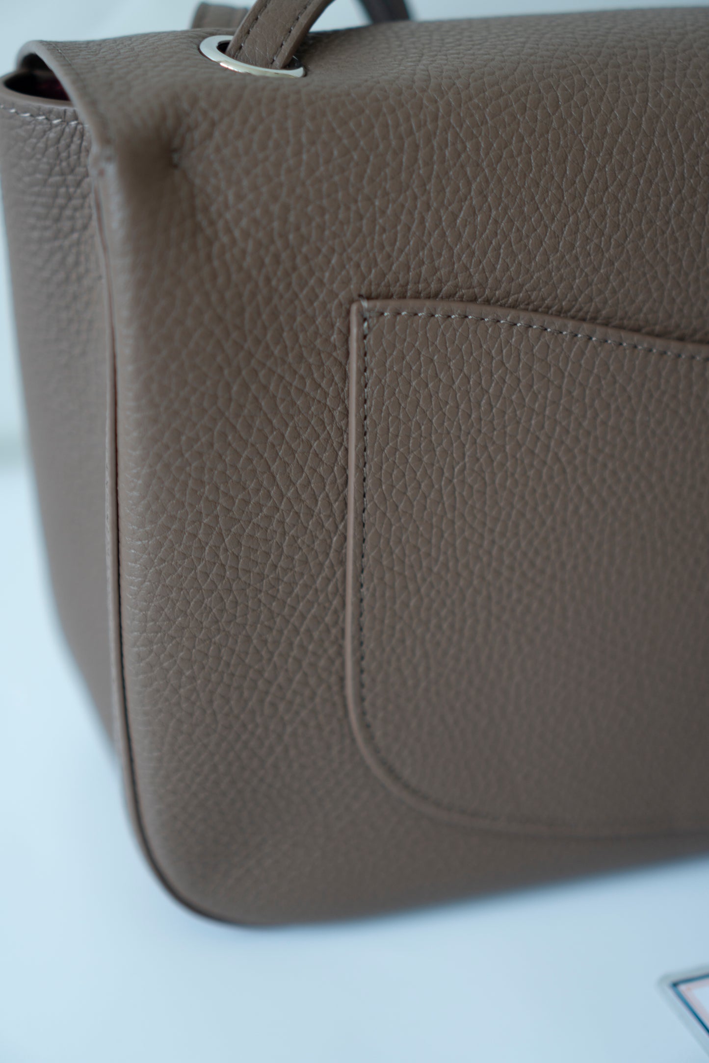 26S Souplissimo Jumbo Flap – Taupe Grained Calfskin with Silver Hardware