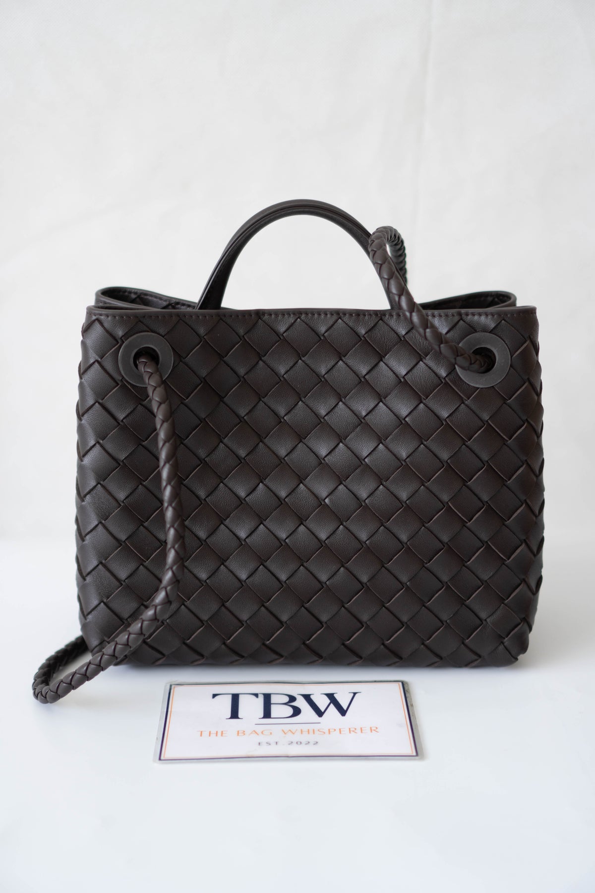 Andiamo Small Bag – Dark Brown Intrecciato Nappa Leather