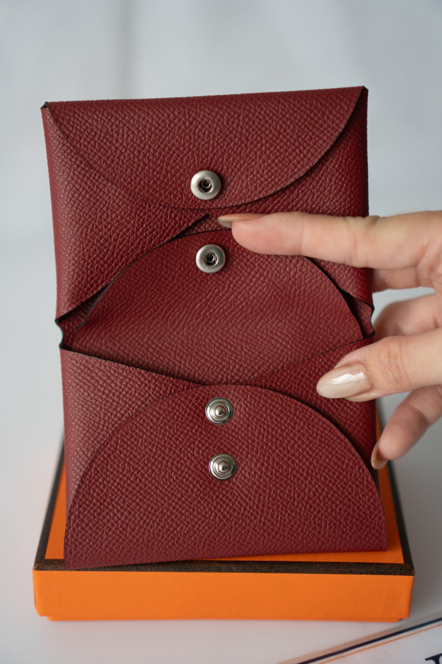 Calvi Duo Wallet – Rouge H Epsom with Palladium Hardware