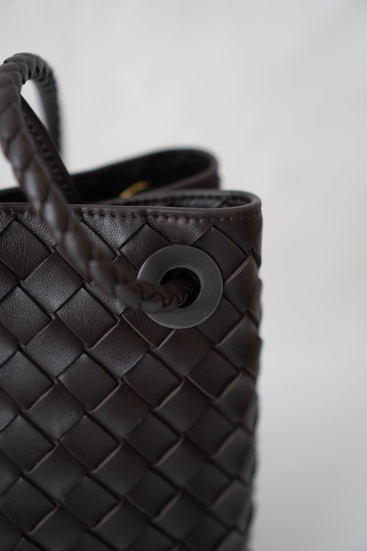 Andiamo Small Bag – Dark Brown Intrecciato Nappa Leather