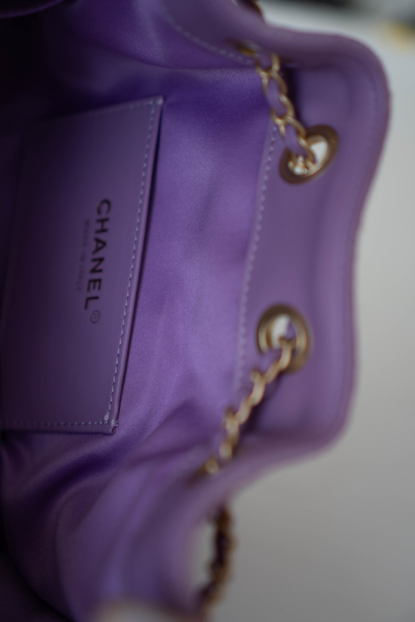 C25 in Mini Purple Suede Calfskin with Gold Hardware