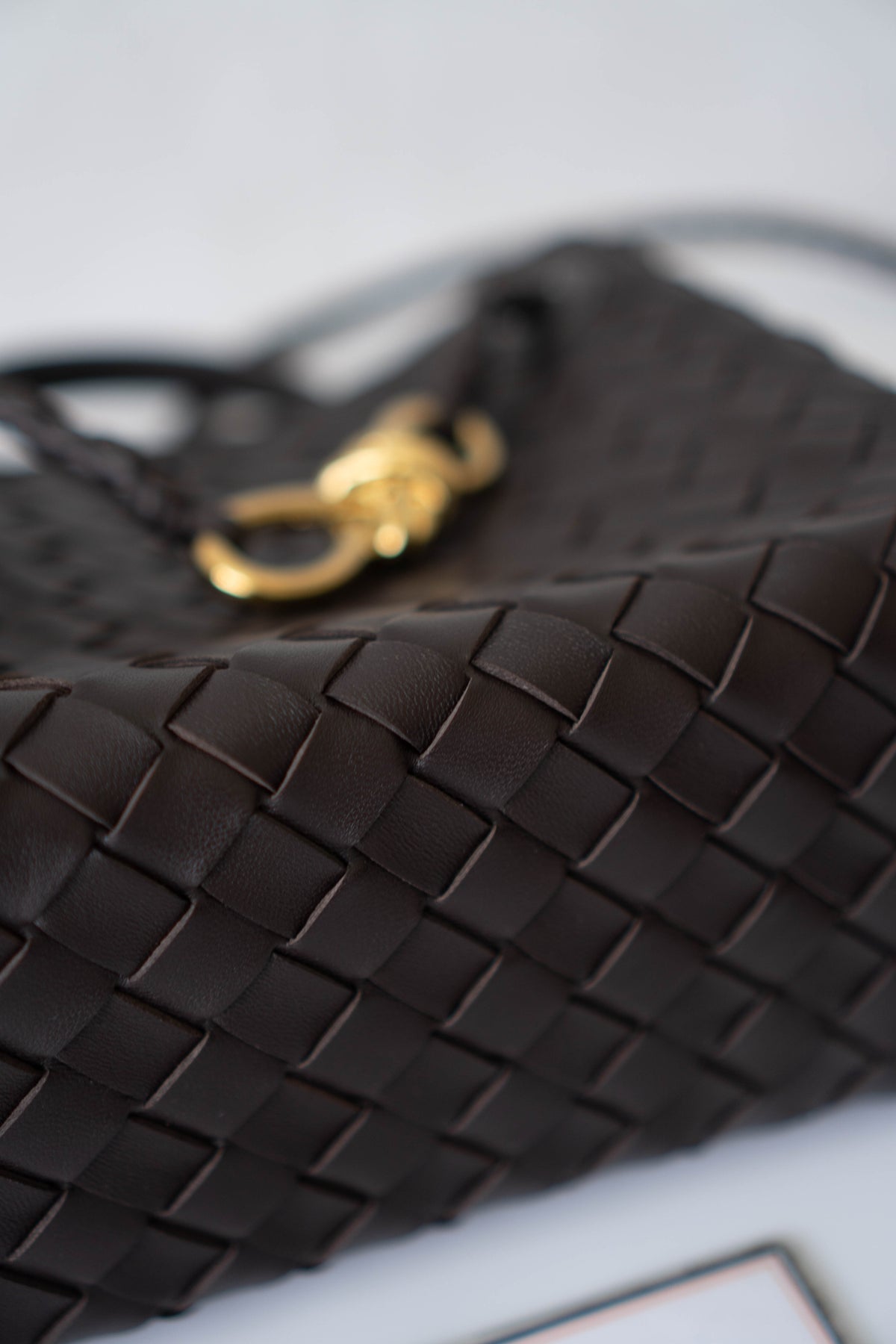 Andiamo Small Bag – Dark Brown Intrecciato Nappa Leather