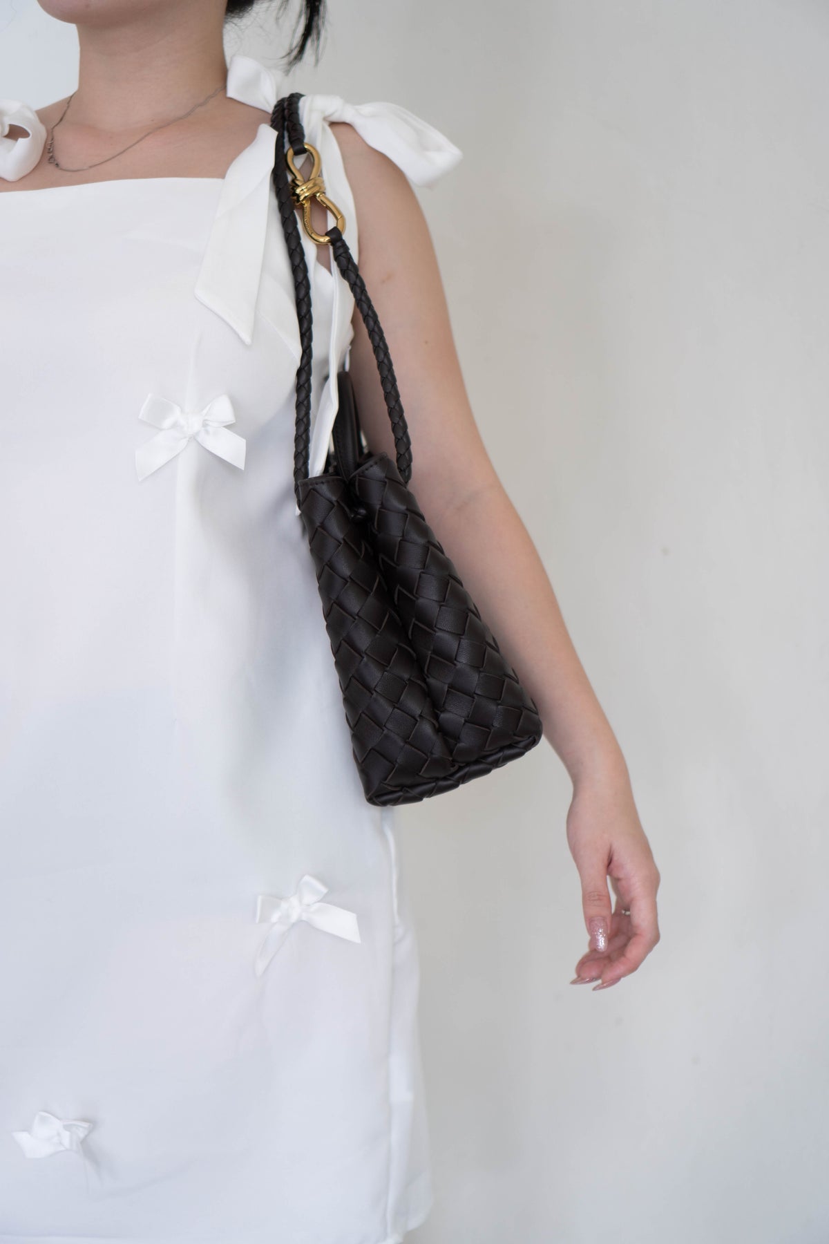 Andiamo Small Bag – Dark Brown Intrecciato Nappa Leather