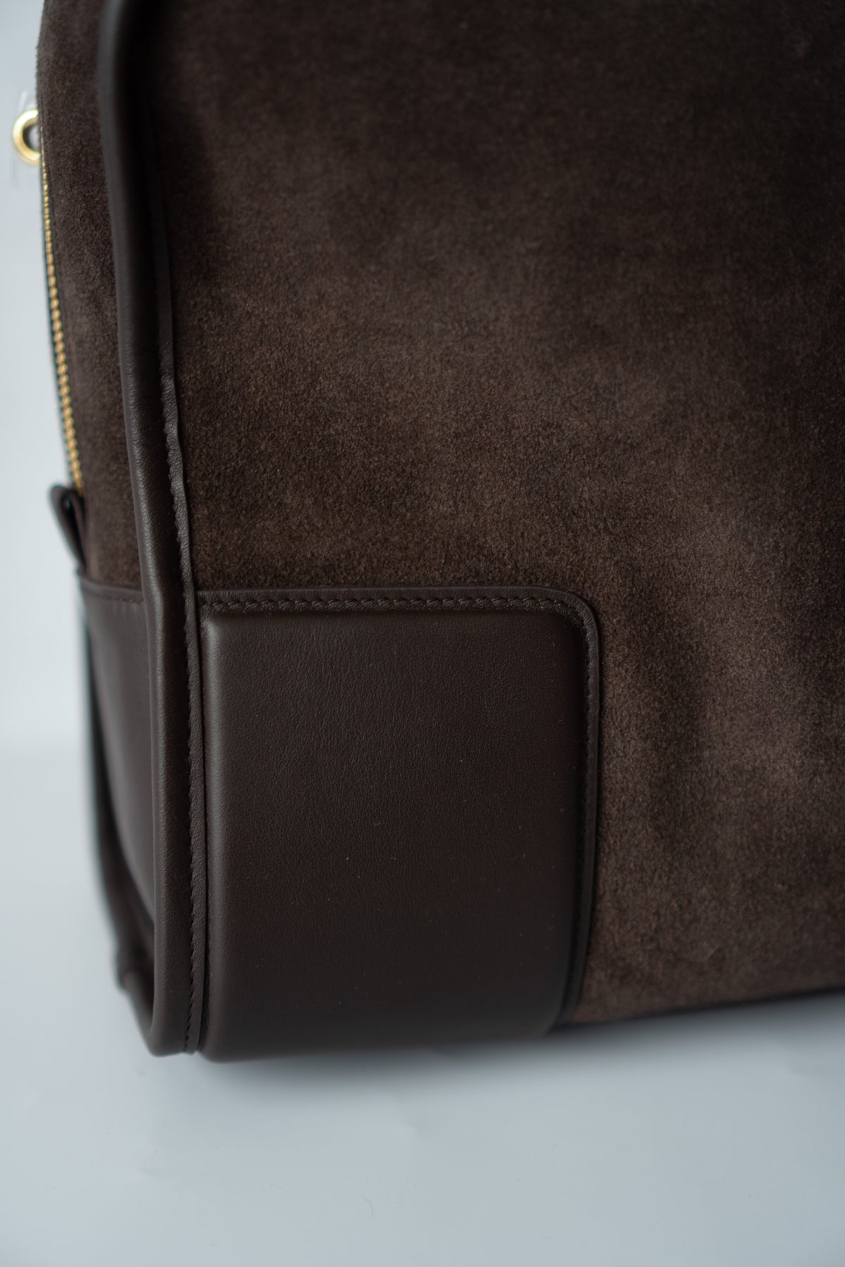 Amazona Large Suede Top Handle Bag – Dark Chocolate Brown