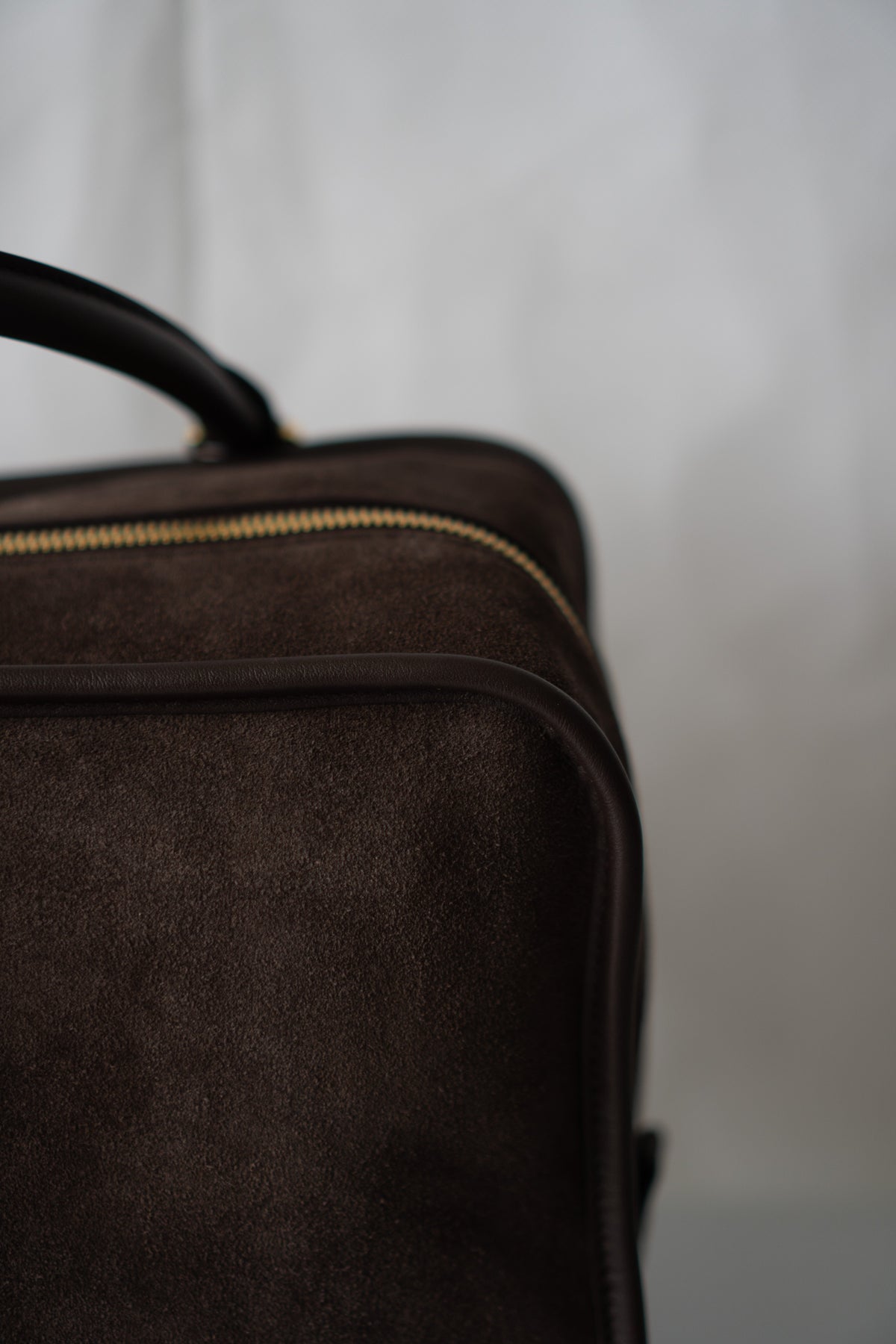 Amazona Large Suede Top Handle Bag – Dark Chocolate Brown