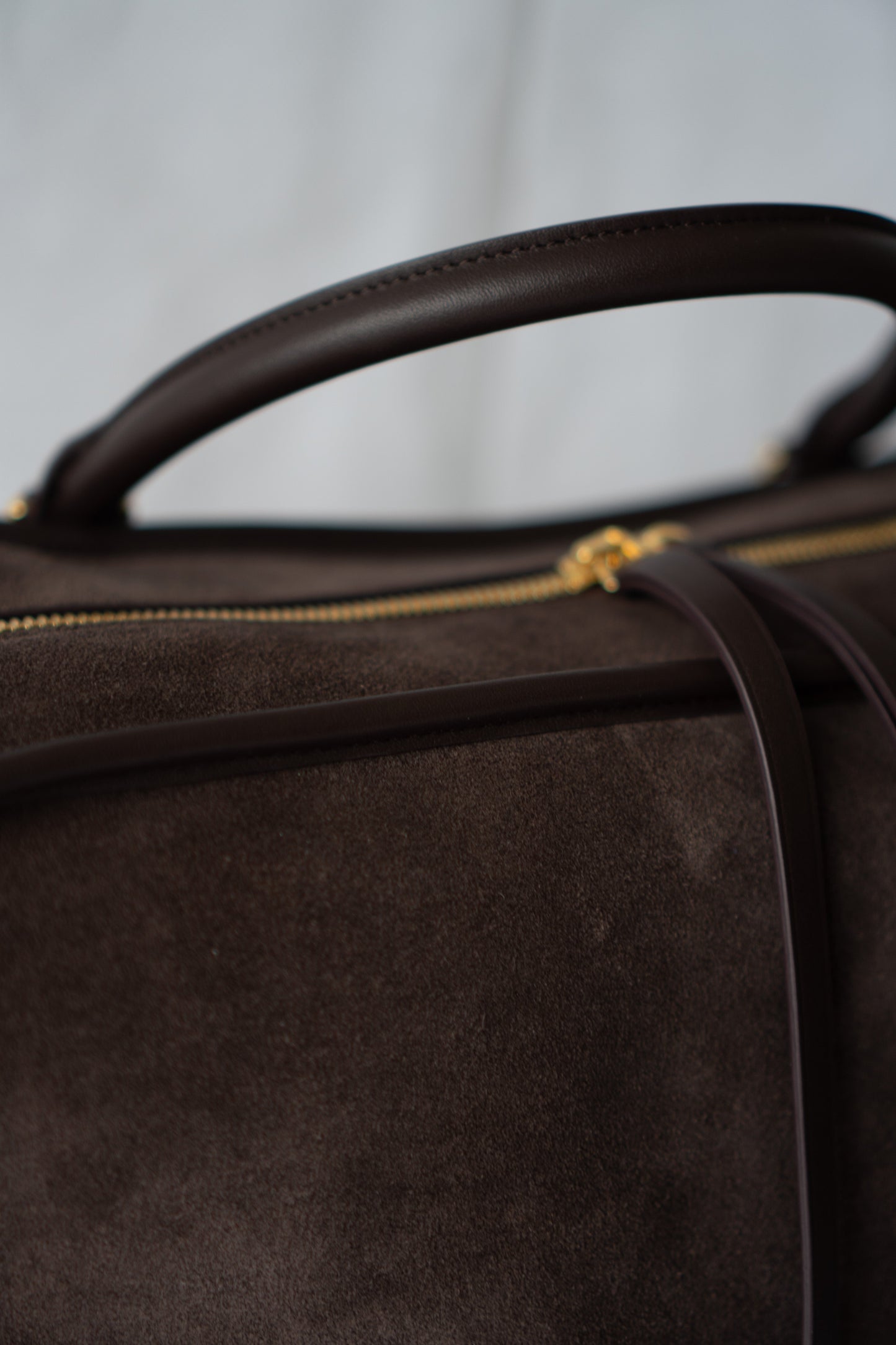 Amazona Large Suede Top Handle Bag – Dark Chocolate Brown