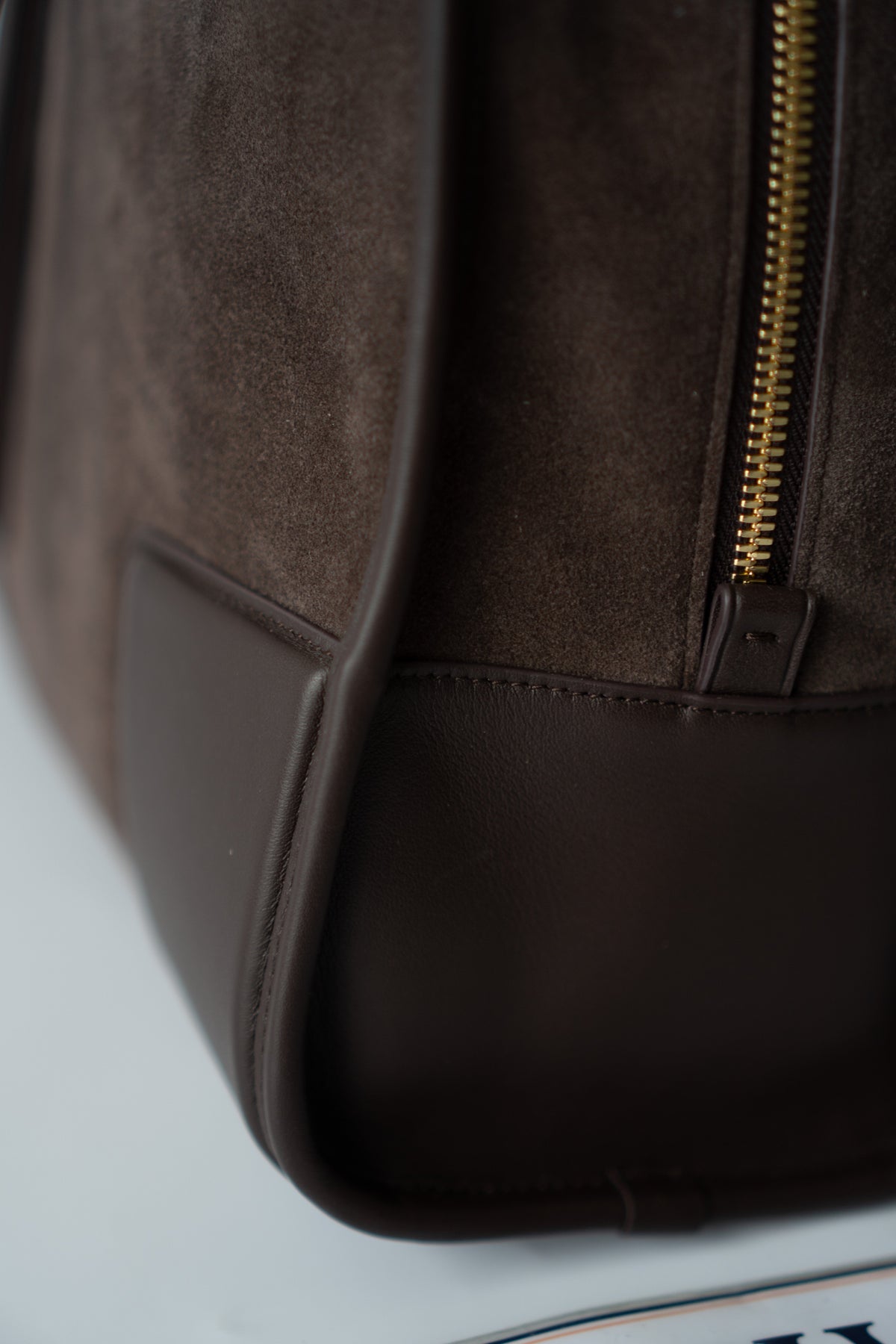 Amazona Large Suede Top Handle Bag – Dark Chocolate Brown