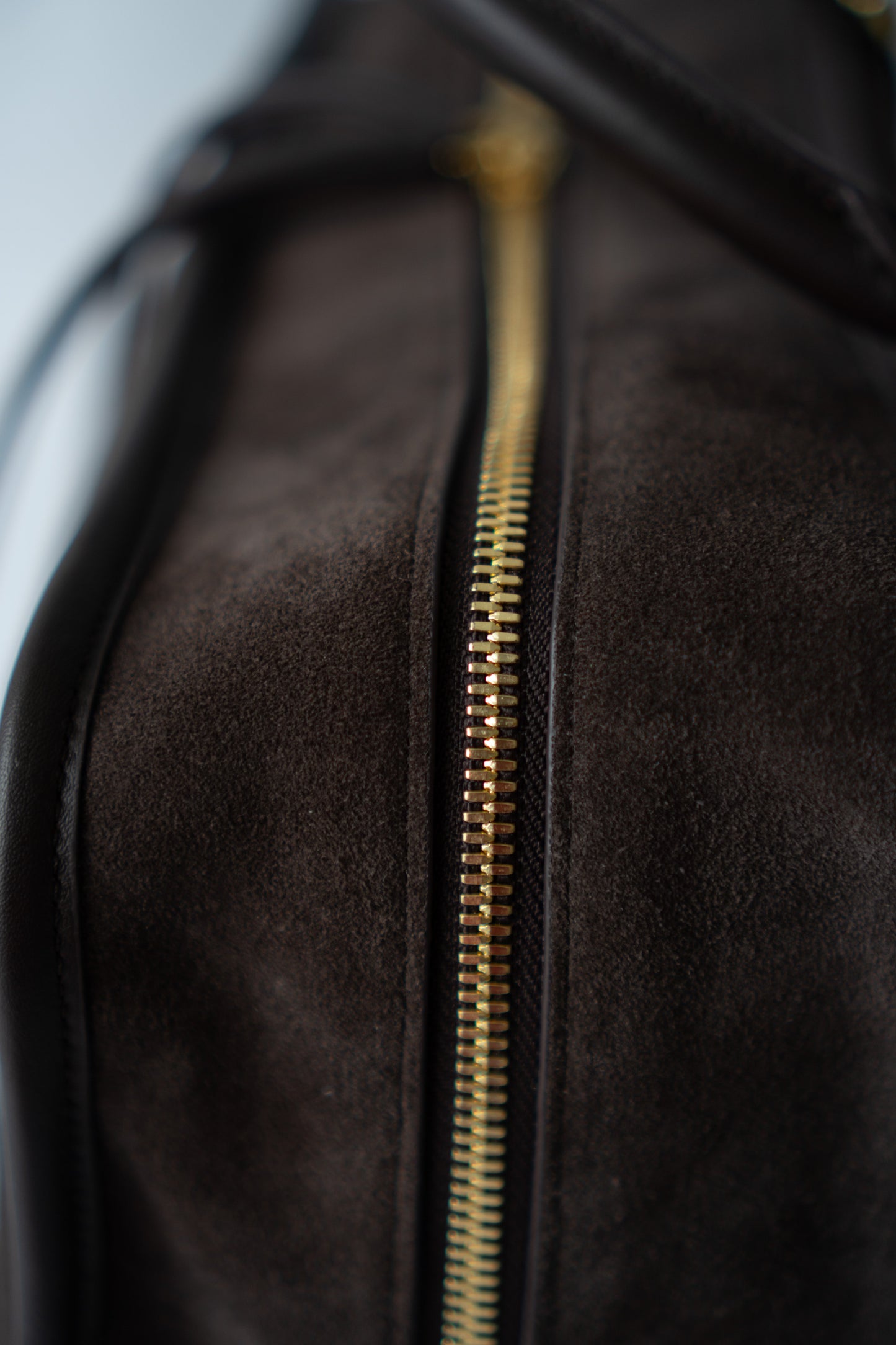 Amazona Large Suede Top Handle Bag – Dark Chocolate Brown
