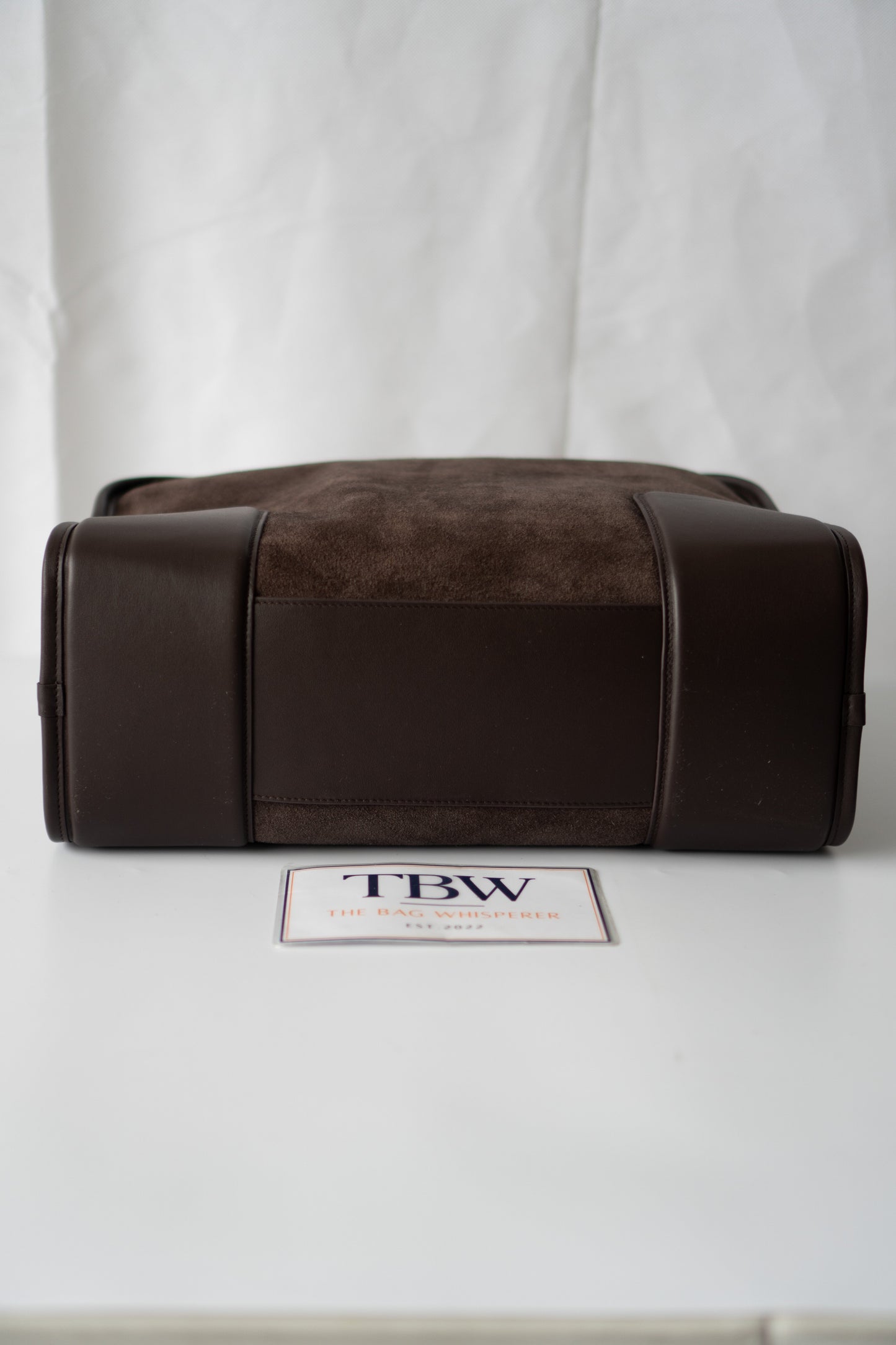 Amazona Large Suede Top Handle Bag – Dark Chocolate Brown
