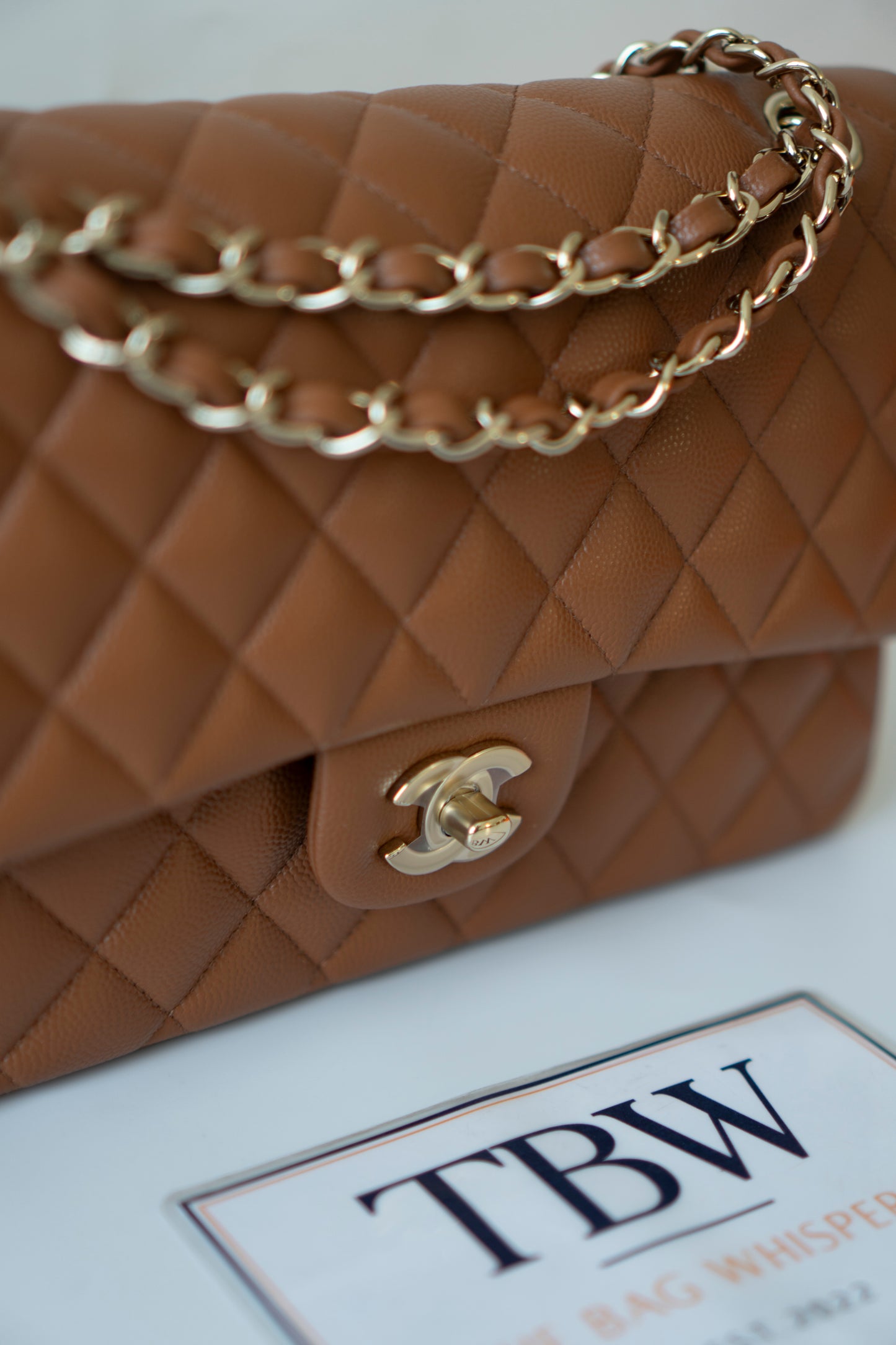 Classic Flap Medium – Caramel Caviar Leather with Light Gold Hardware