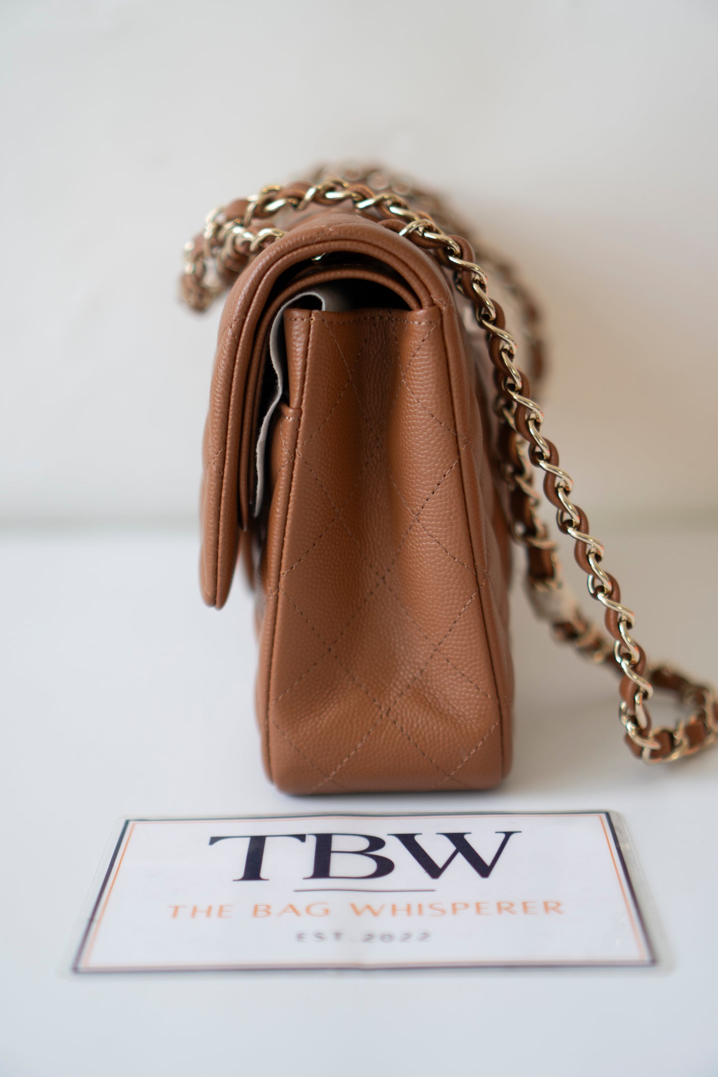 Classic Flap Medium – Caramel Caviar Leather with Light Gold Hardware