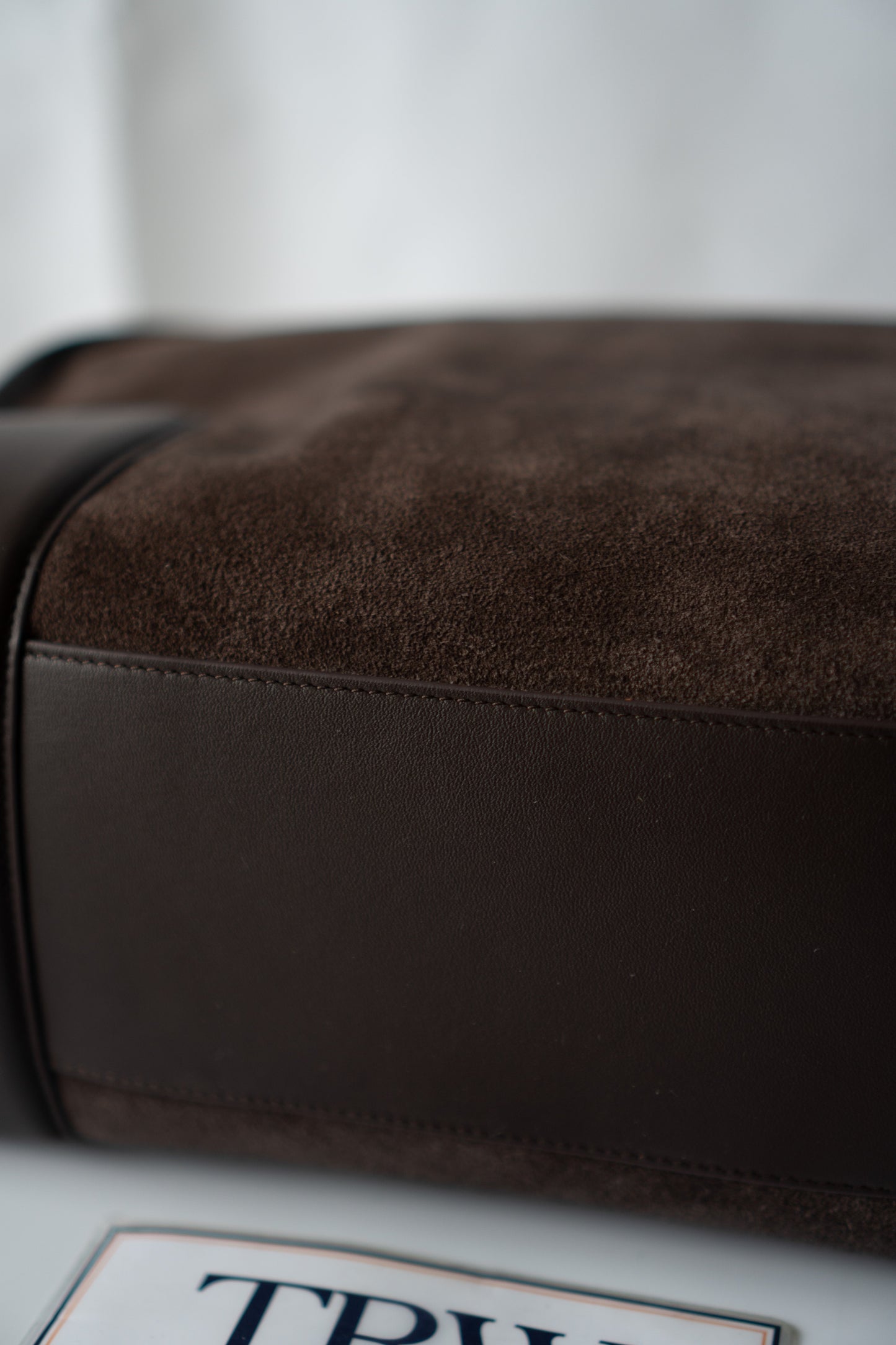 Amazona Large Suede Top Handle Bag – Dark Chocolate Brown