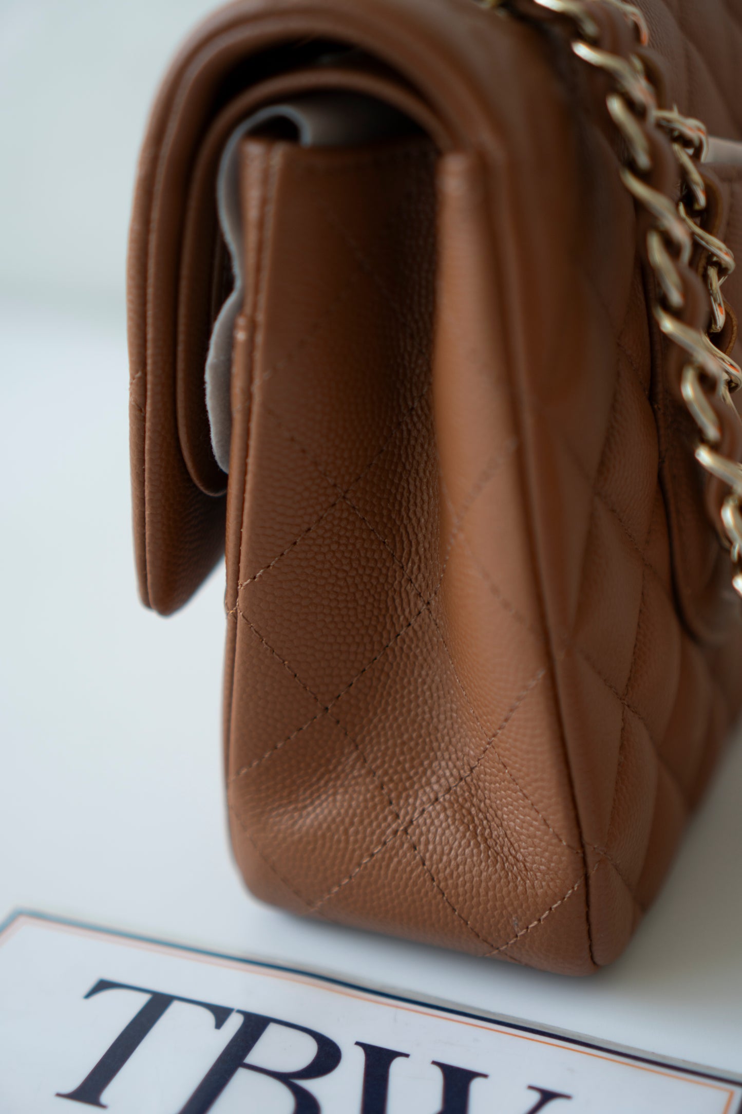 Classic Flap Medium – Caramel Caviar Leather with Light Gold Hardware
