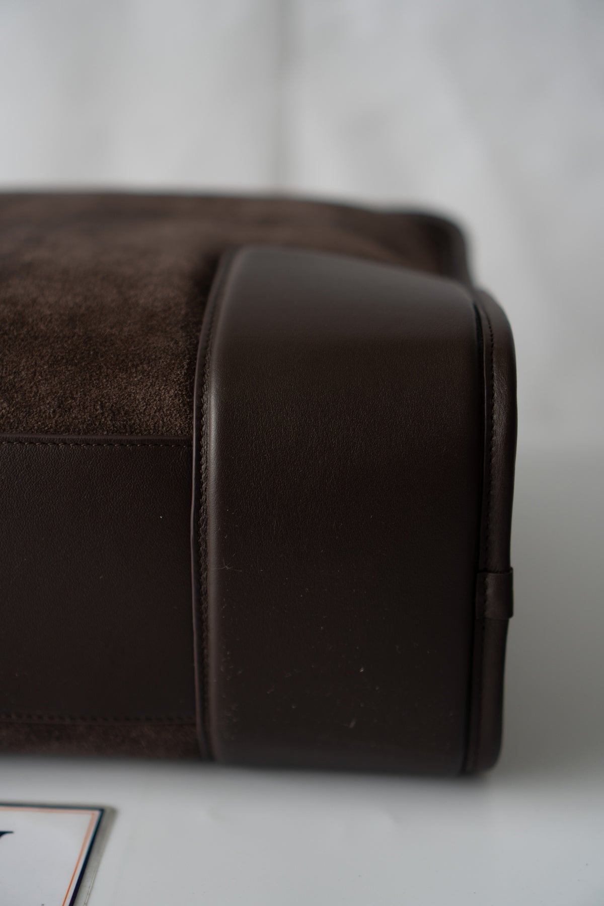 Amazona Large Suede Top Handle Bag – Dark Chocolate Brown