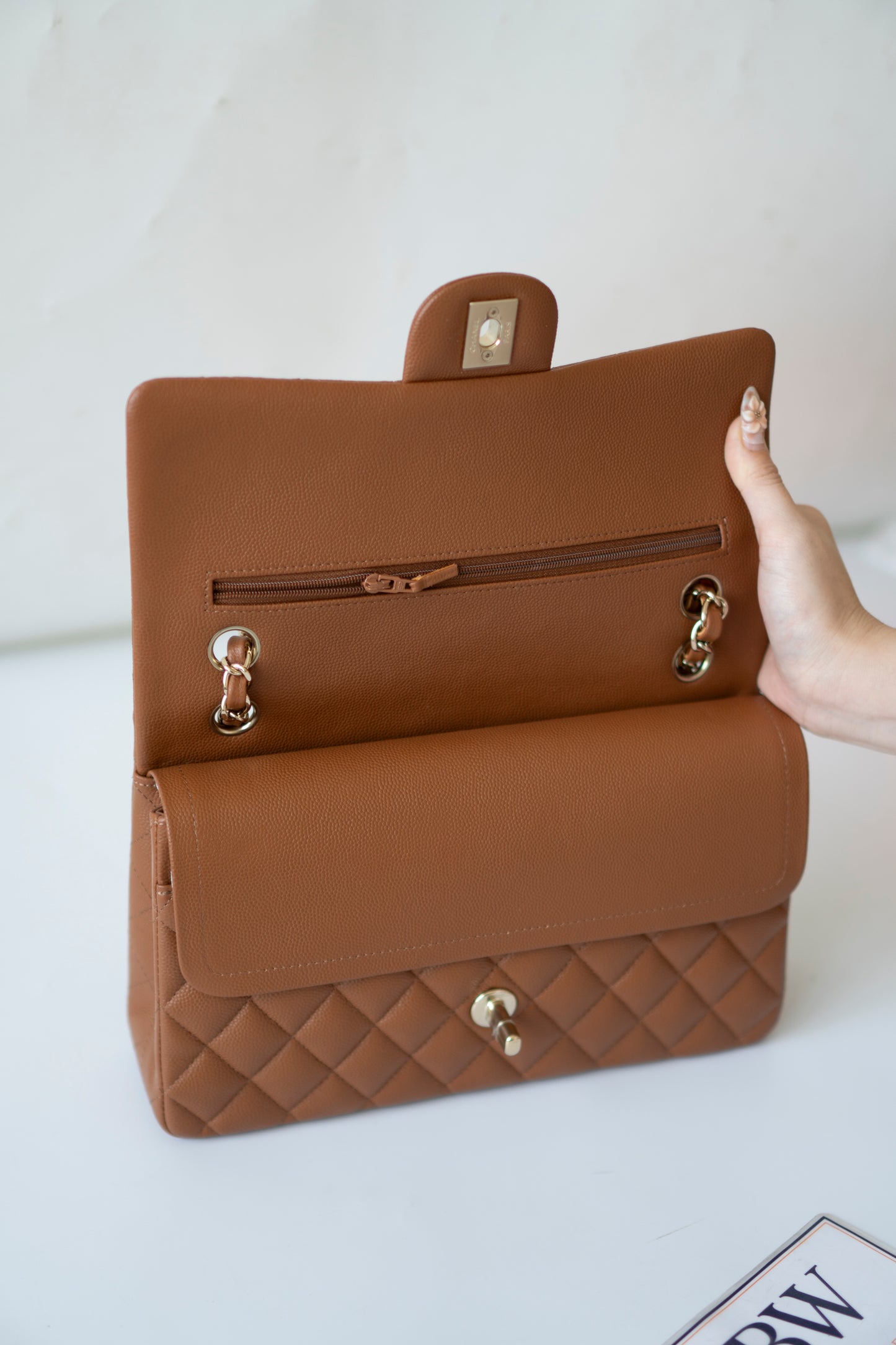 Classic Flap Medium – Caramel Caviar Leather with Light Gold Hardware