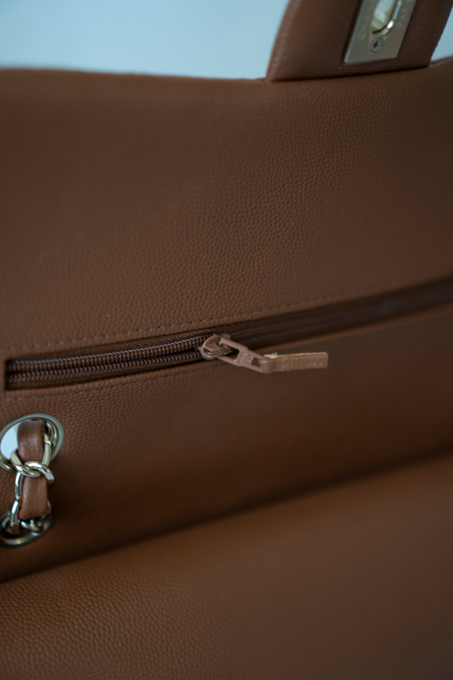 Classic Flap Medium – Caramel Caviar Leather with Light Gold Hardware