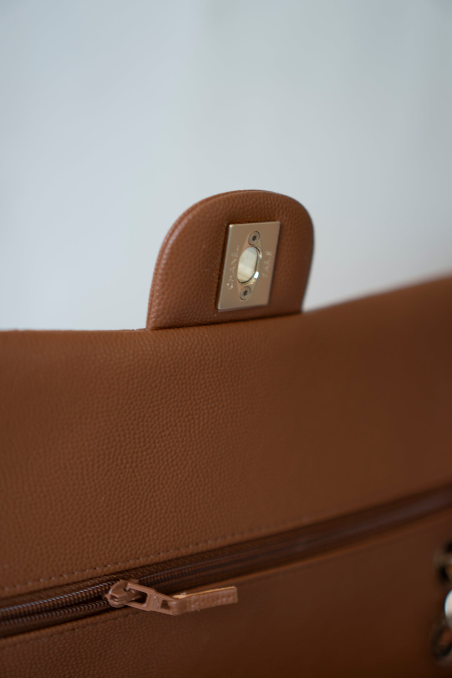 Classic Flap Medium – Caramel Caviar Leather with Light Gold Hardware