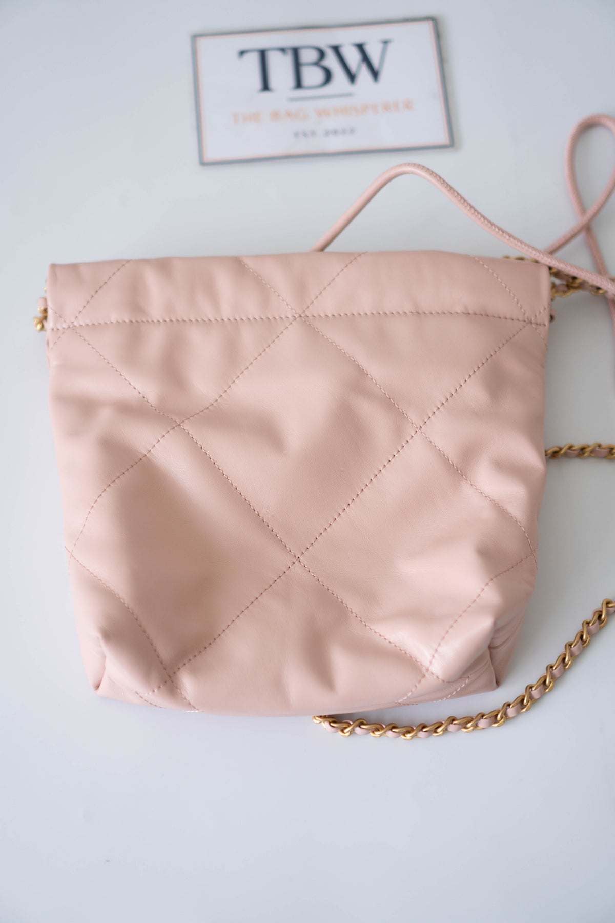 CC 22 Mini Handbag – Light Pink Shiny Calfskin in Gold Hardware