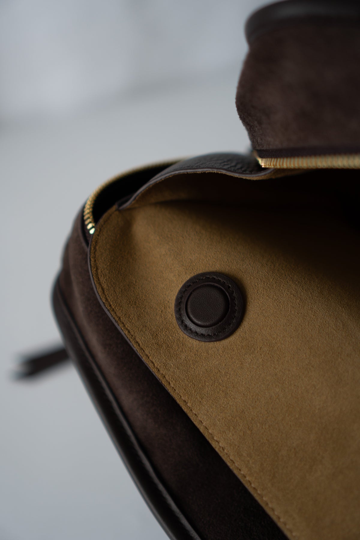 Amazona Large Suede Top Handle Bag – Dark Chocolate Brown