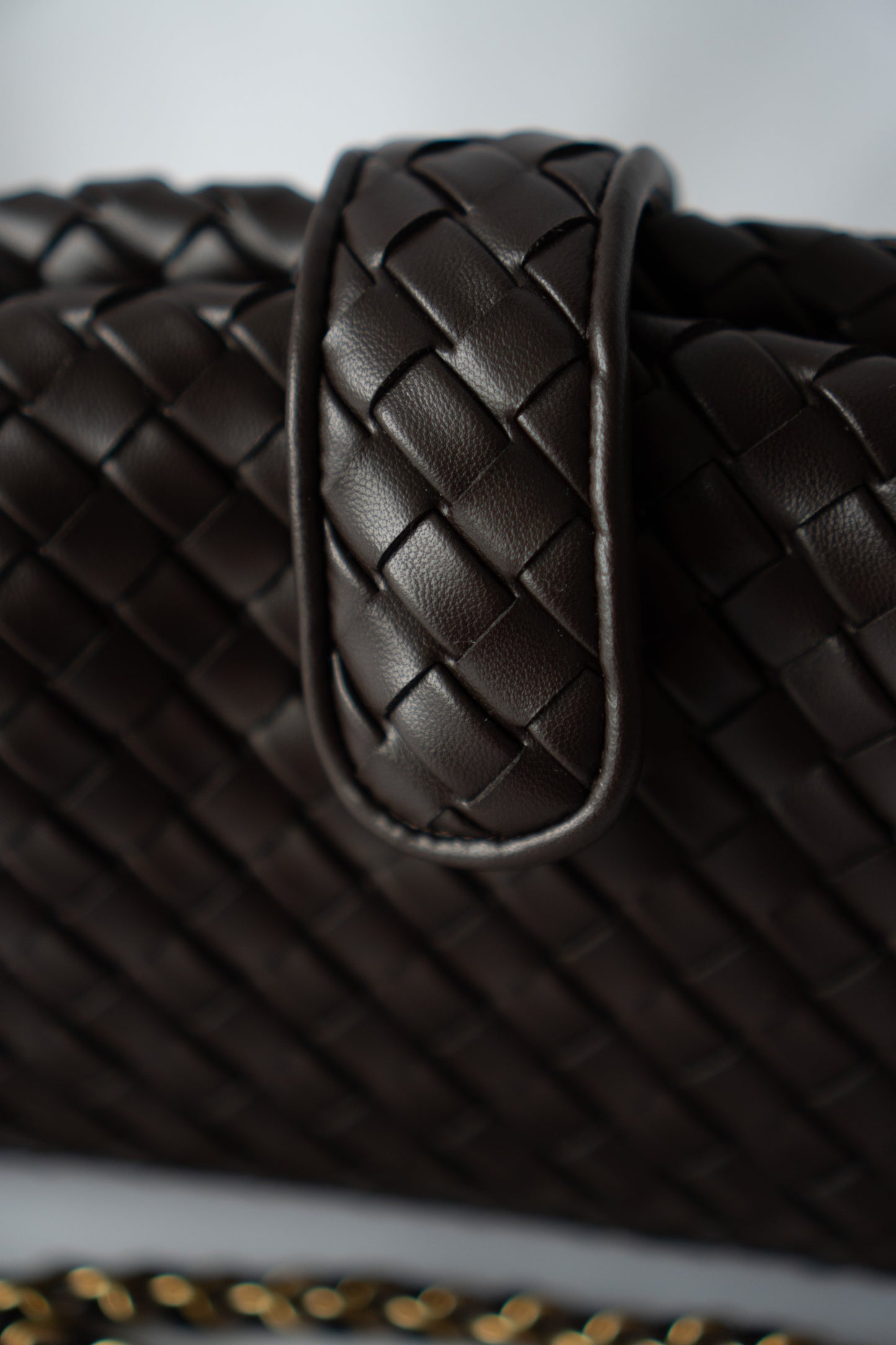 Lauren Woven Clutch Bag with Chain – Fondant Lambskin