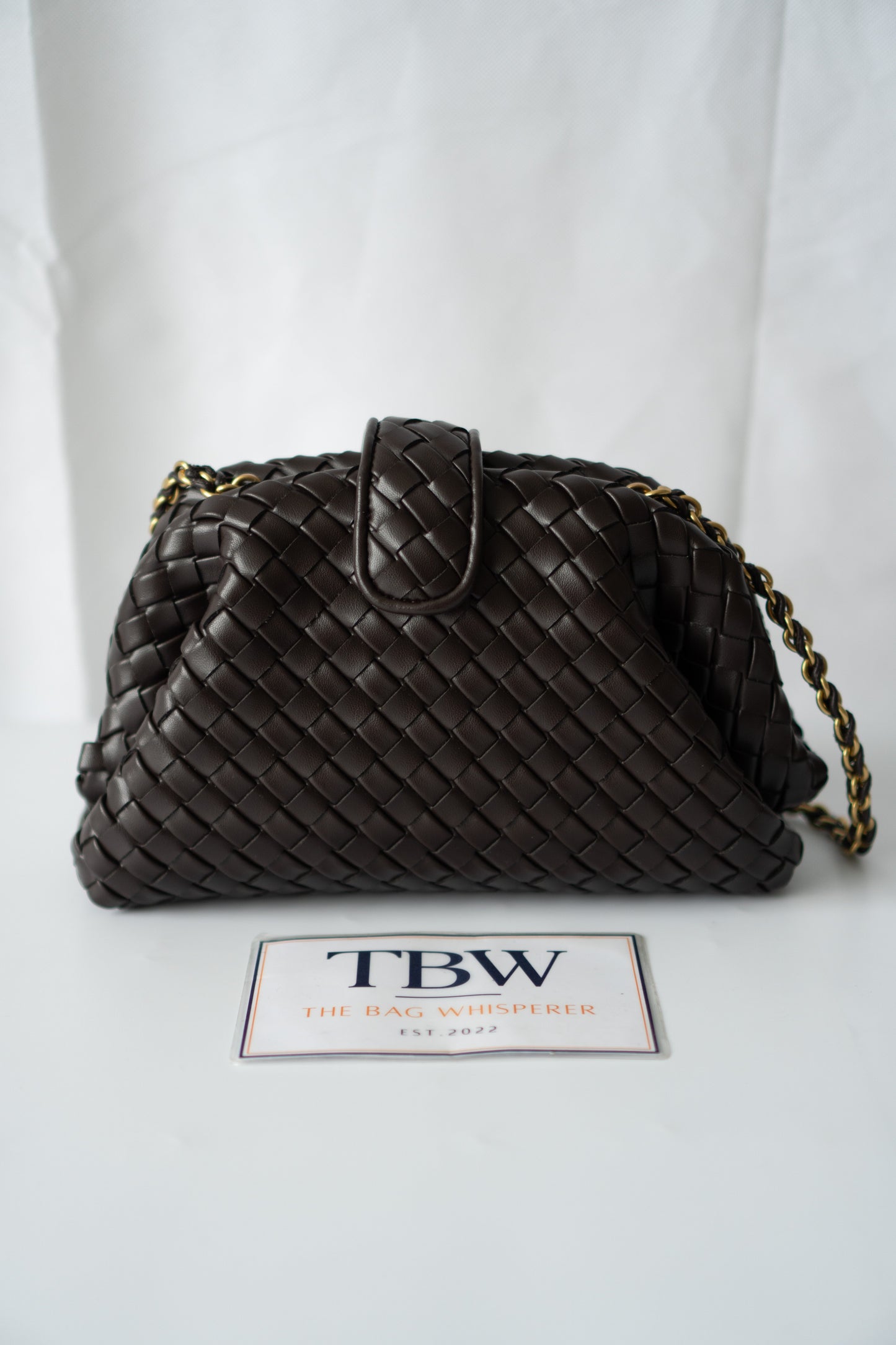 Lauren Woven Clutch Bag with Chain – Fondant Lambskin