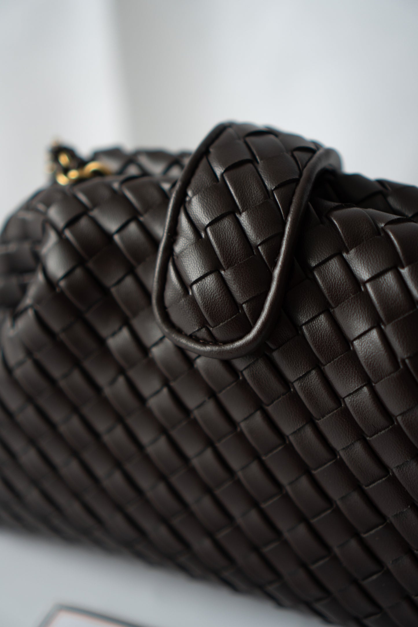 Lauren Woven Clutch Bag with Chain – Fondant Lambskin