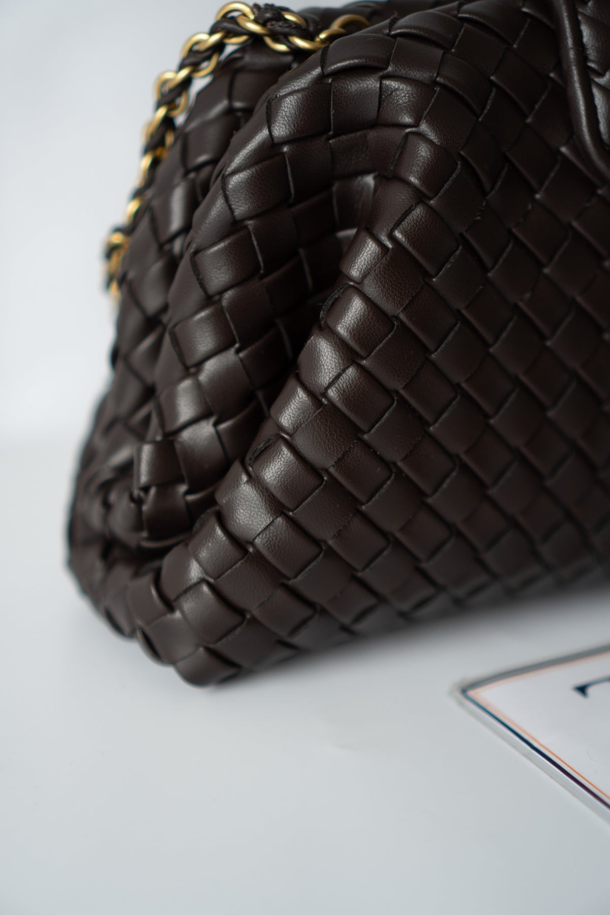 Lauren Woven Clutch Bag with Chain – Fondant Lambskin