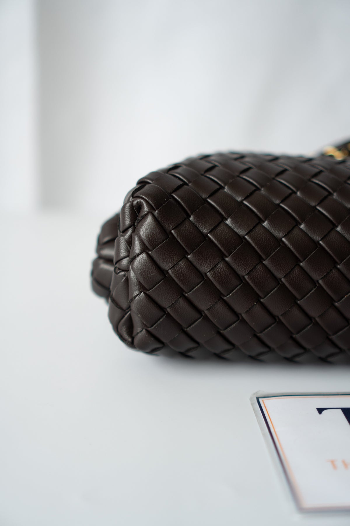 Lauren Woven Clutch Bag with Chain – Fondant Lambskin