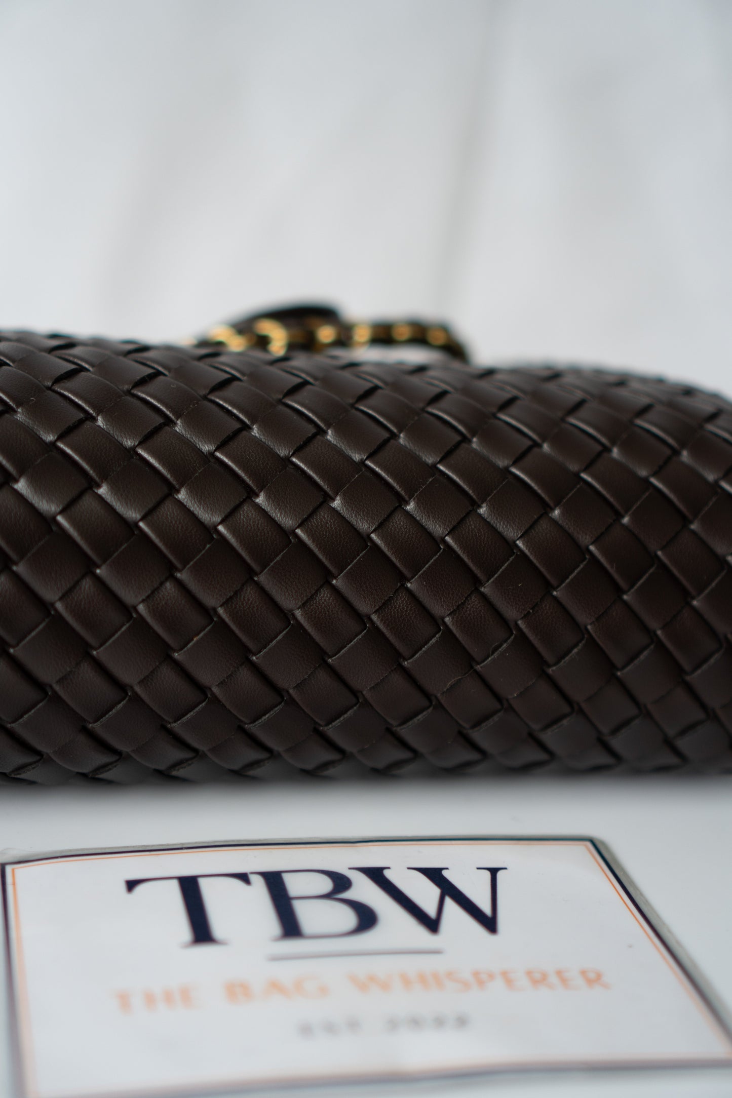 Lauren Woven Clutch Bag with Chain – Fondant Lambskin